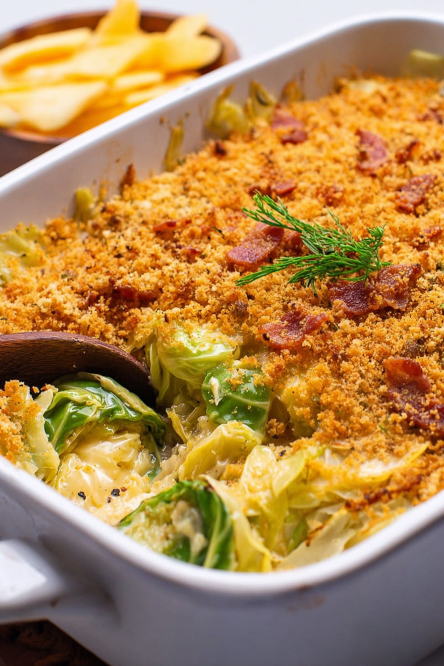 Bacon Baked Cabbage: Tender, slow-cooked perfection.