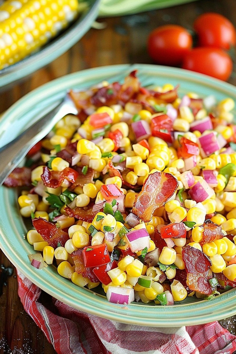 Bacon Corn Summer Salad: Sweet, smoky, and crisp.
