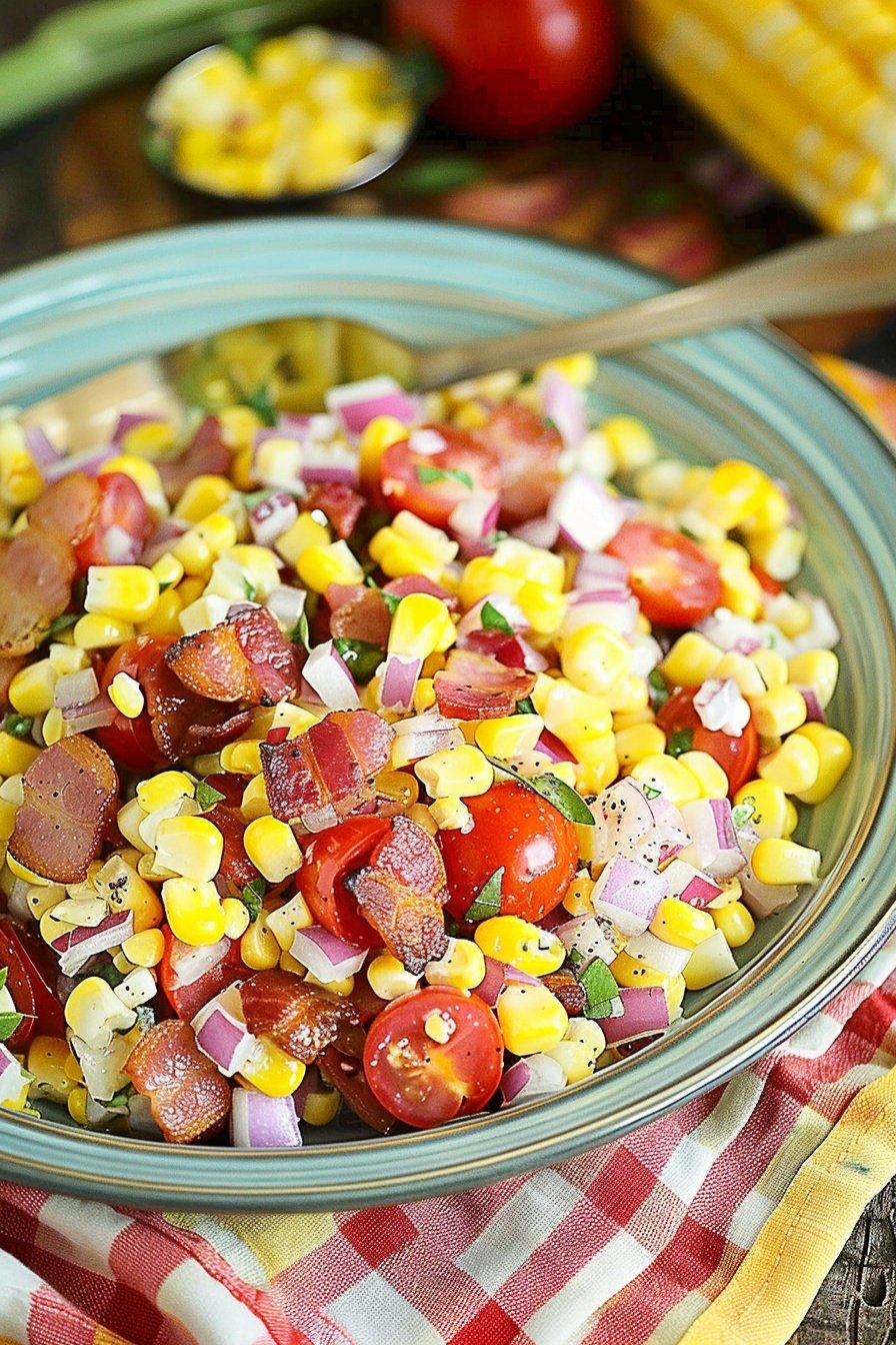 Bacon Corn Summer Salad: Sweet, smoky, and crisp.
