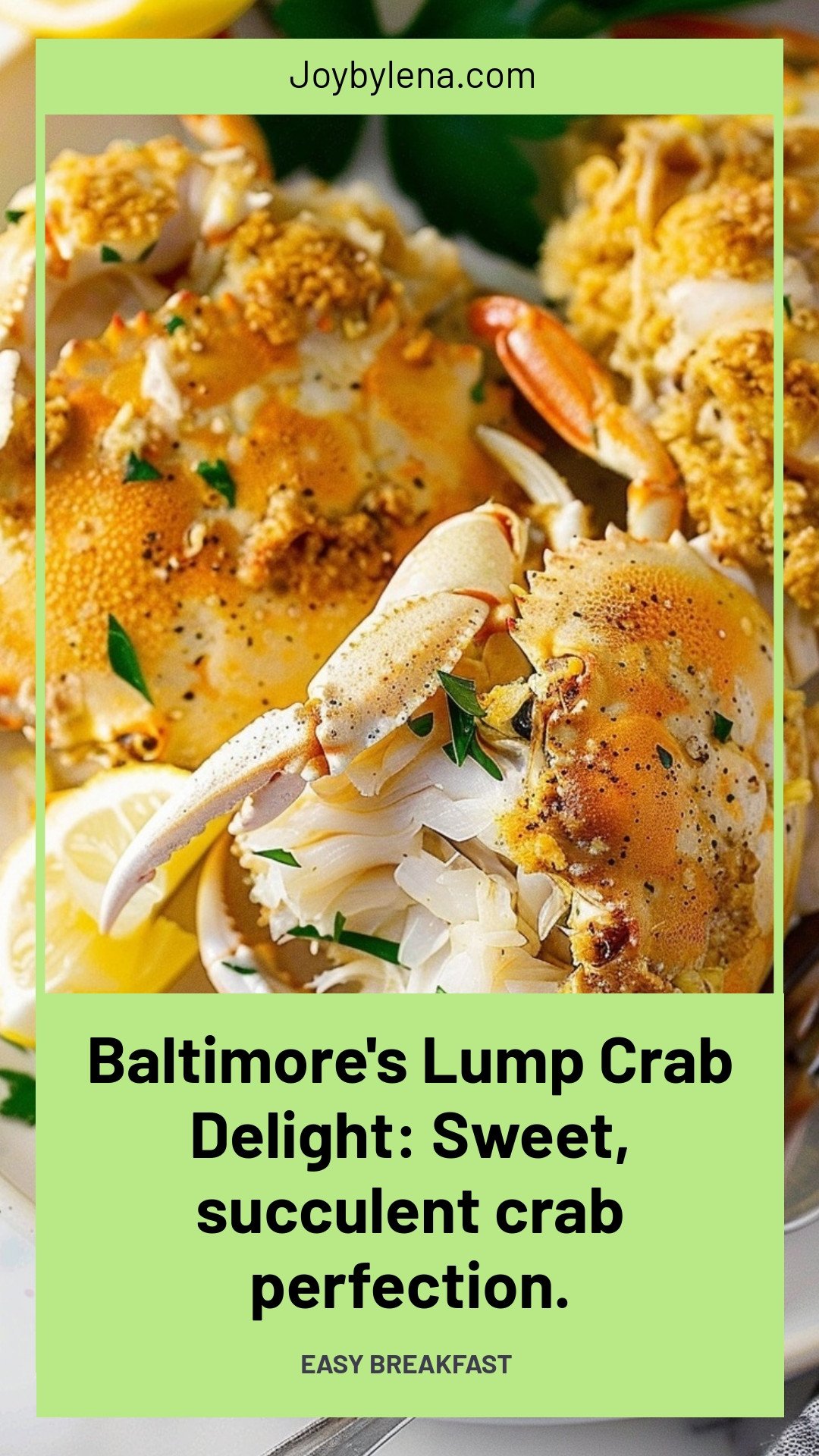 Baltimore's Lump Crab Delight: Sweet, succulent crab perfection.
