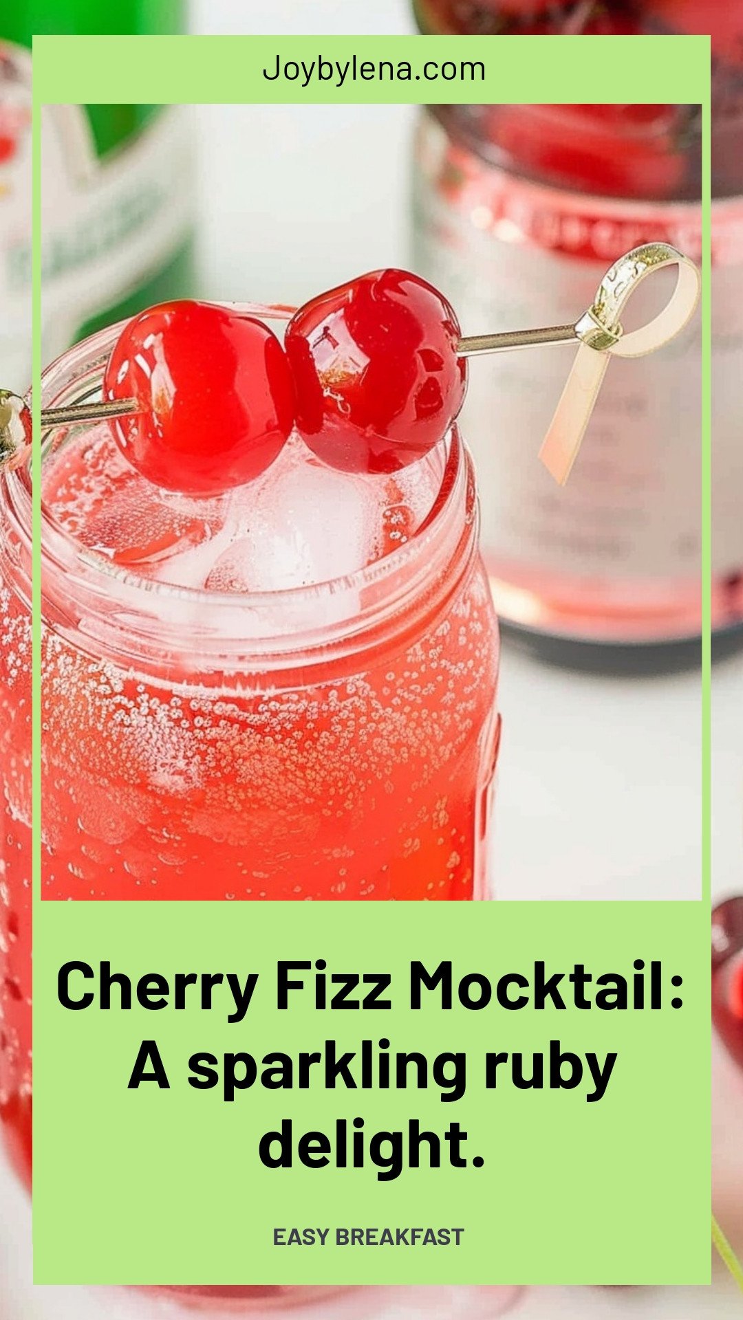 Cherry Fizz Mocktail: A sparkling ruby delight.
