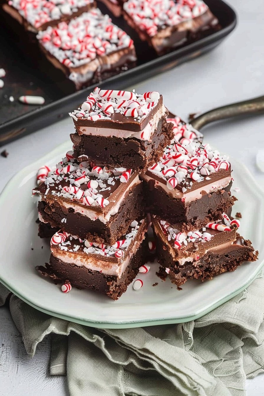 Chocolate Mint Squares: Cool, creamy, decadent layers.
