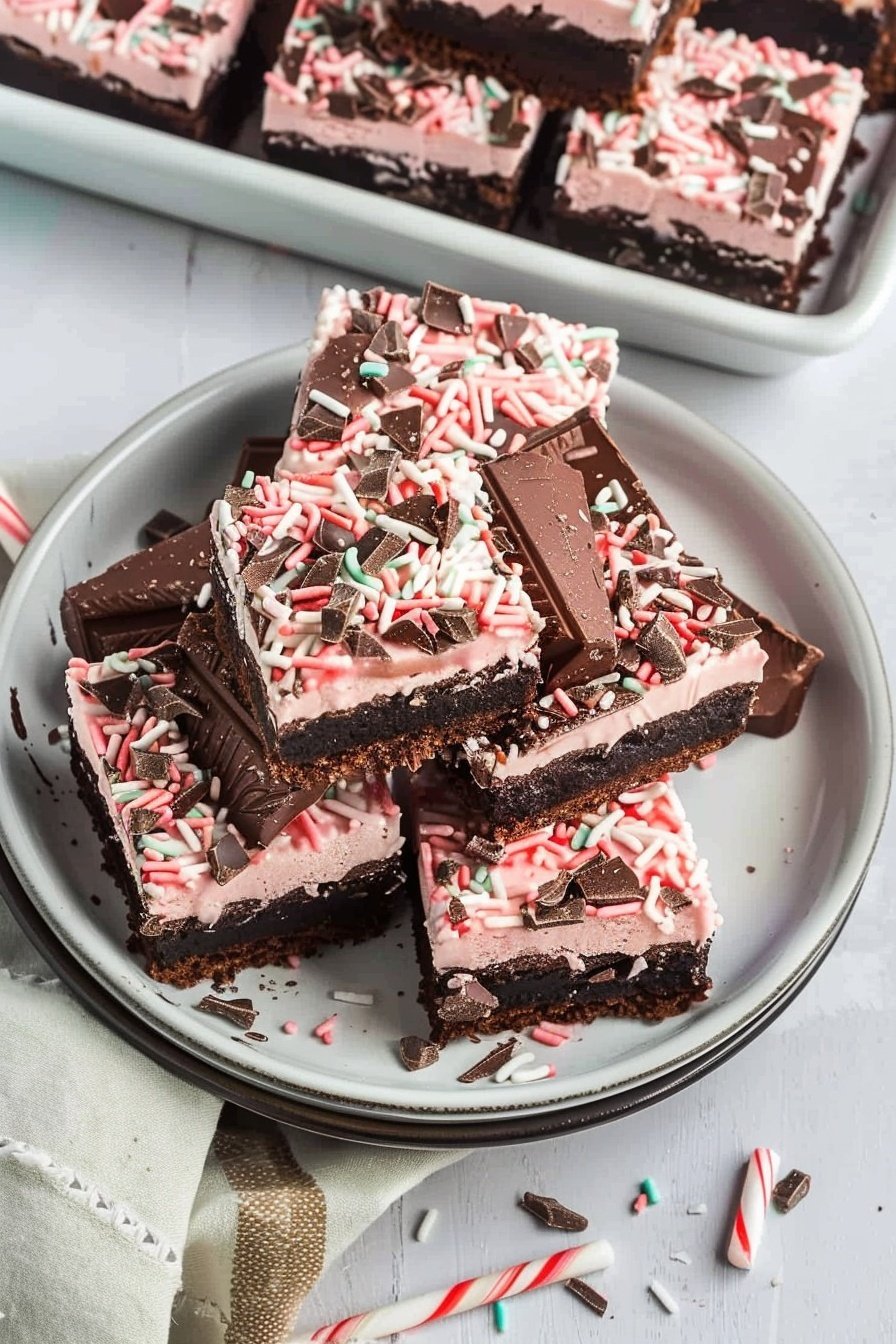 Chocolate Mint Squares: Cool, creamy, decadent layers.