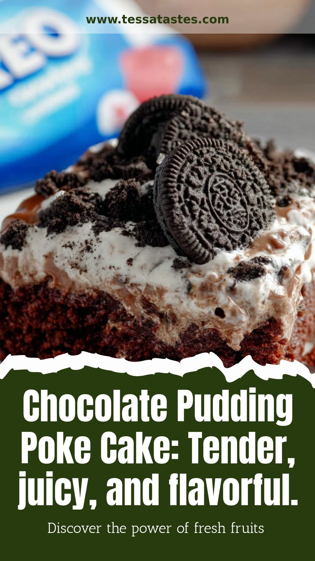 Chocolate Pudding Poke Cake: Tender, juicy, and flavorful.