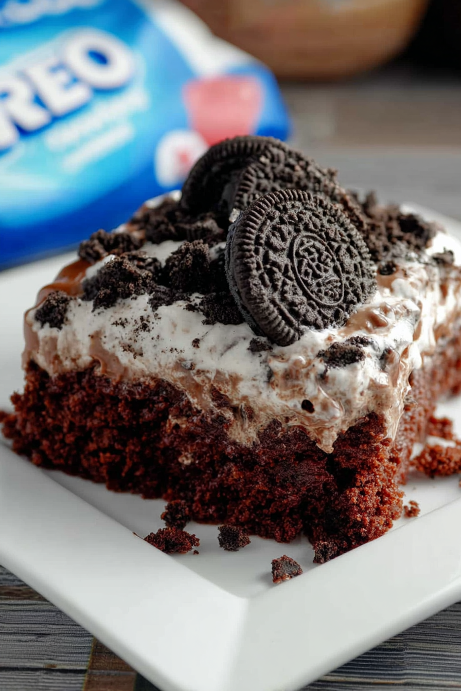 Chocolate Pudding Poke Cake: Tender, juicy, and flavorful.