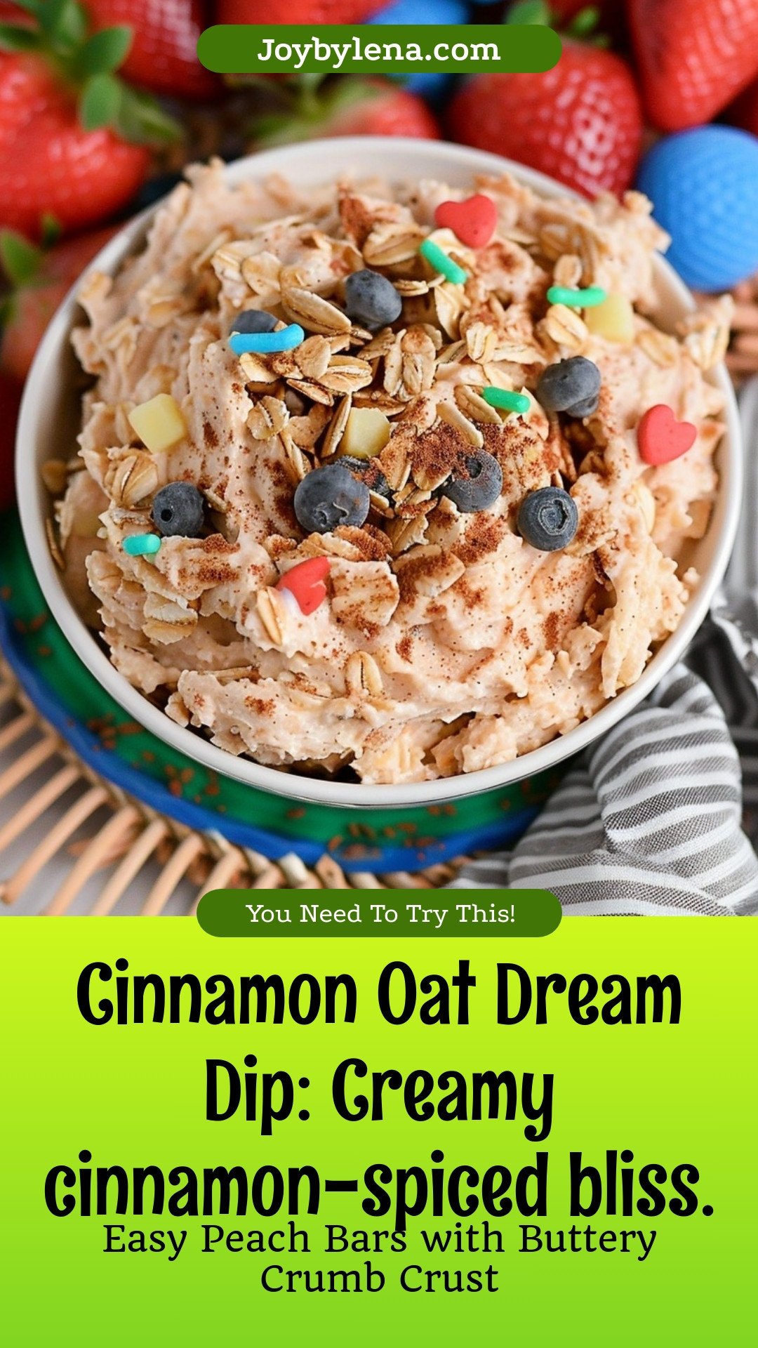 Cinnamon Oat Dream Dip: Creamy cinnamon-spiced bliss.