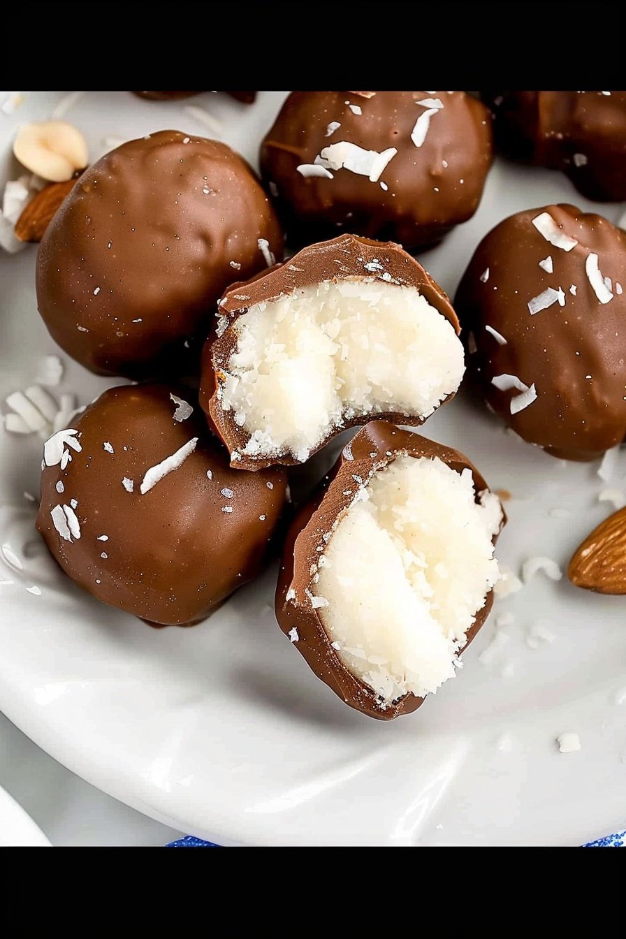 Coconut Chocolate Delights: Irresistibly rich, creamy indulgence.