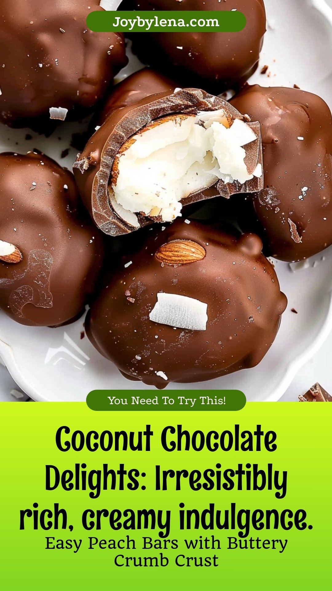 Coconut Chocolate Delights: Irresistibly rich, creamy indulgence.