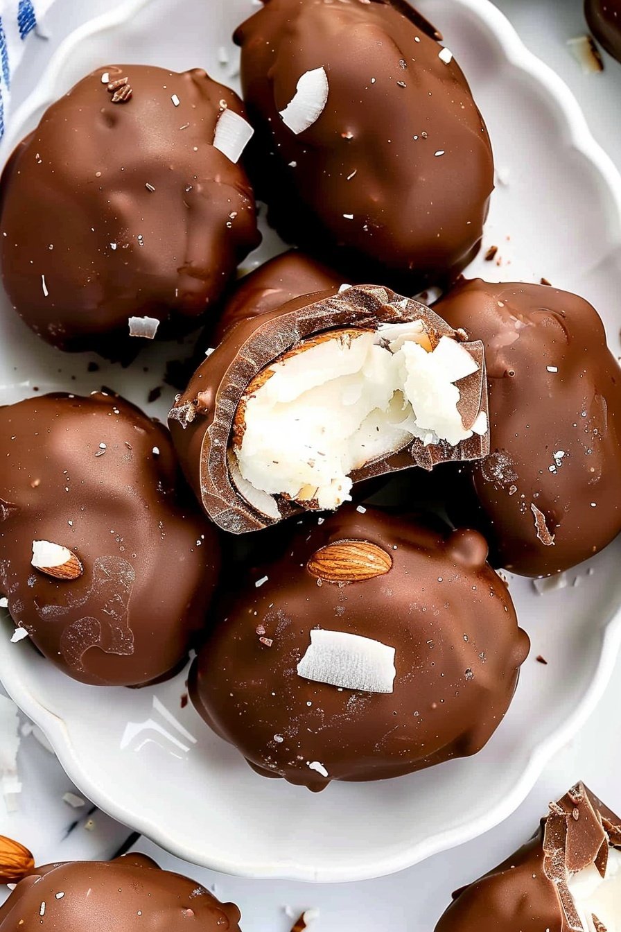 Coconut Chocolate Delights: Irresistibly rich, creamy indulgence.