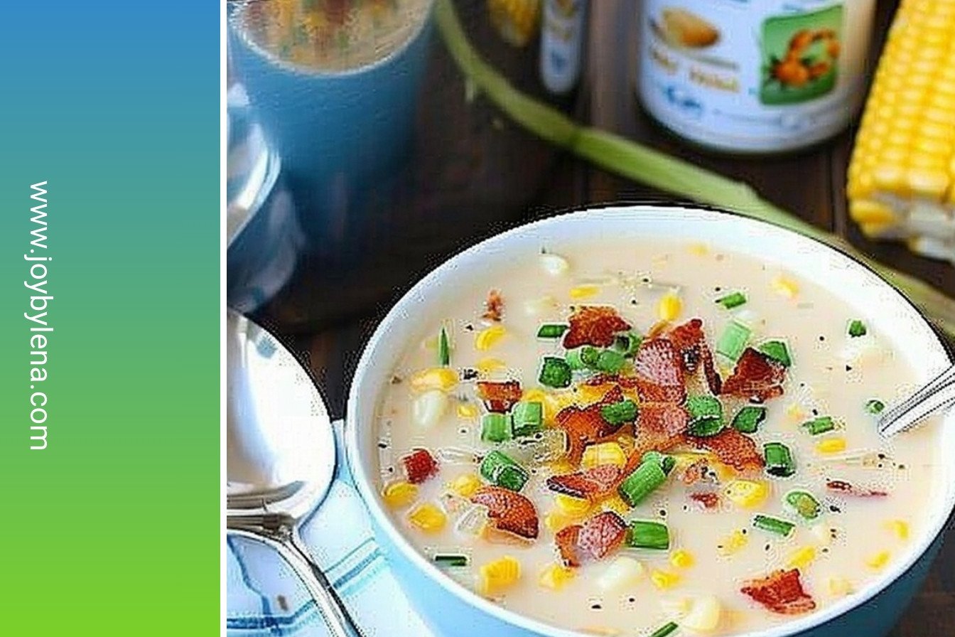 Creamy Bacon Corn Soup: Savory, smoky, rich indulgence.: