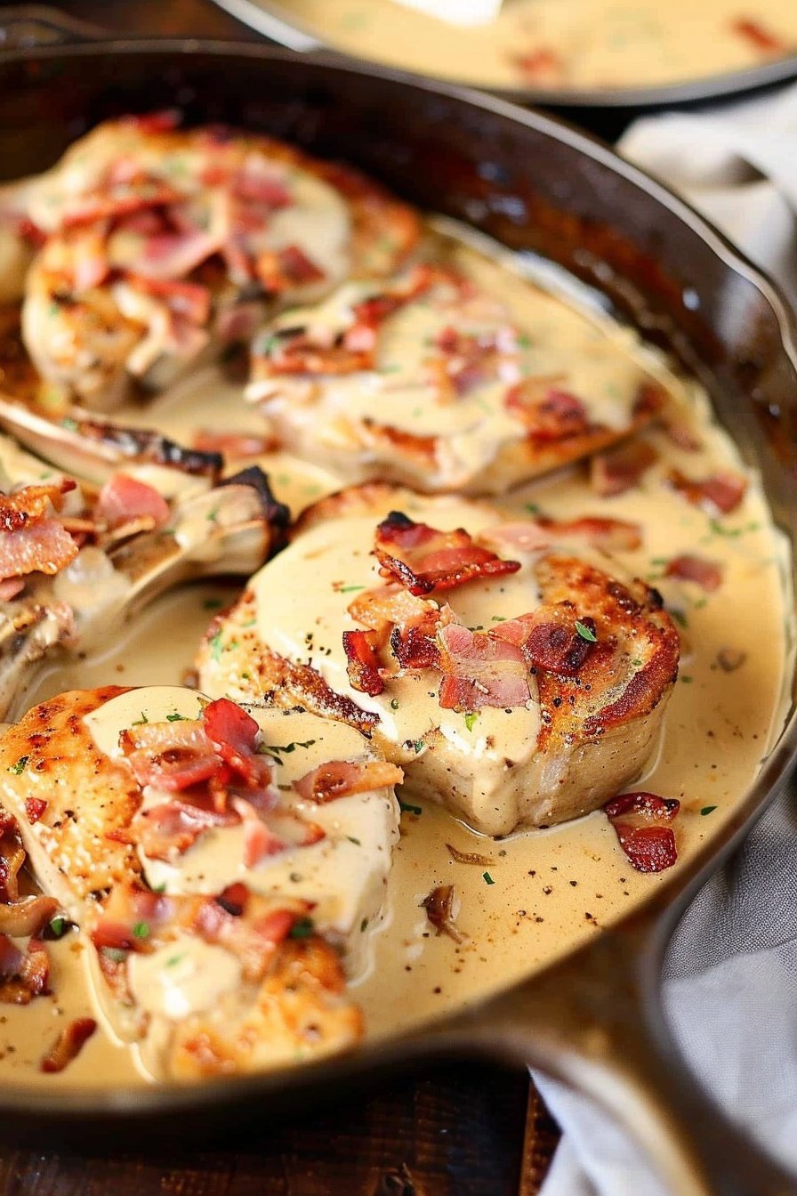 Creamy Bacon Pork Chops: Savory, Smoky, and Succulent