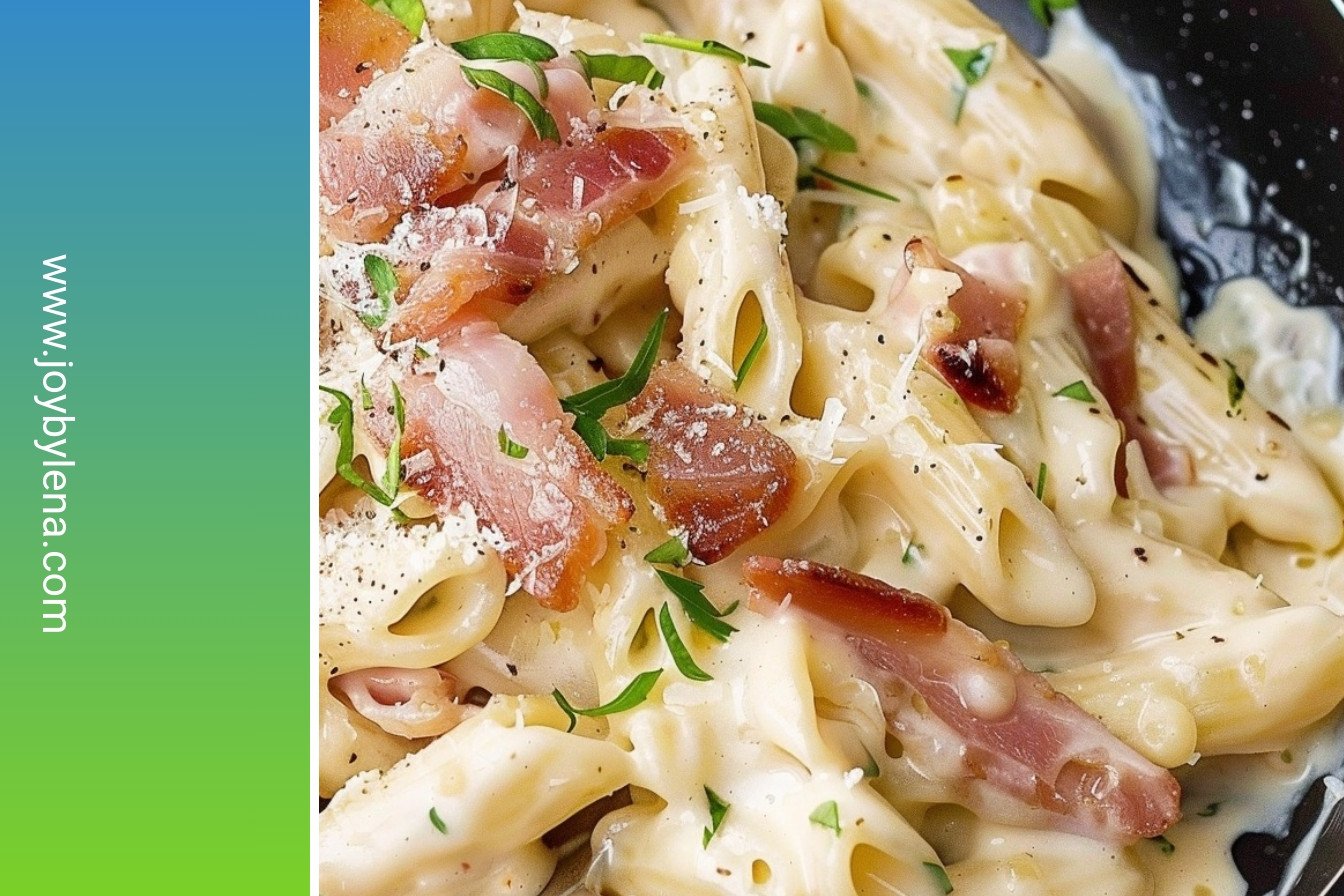 Creamy Carbonara Delight: Silky, savory perfection.: