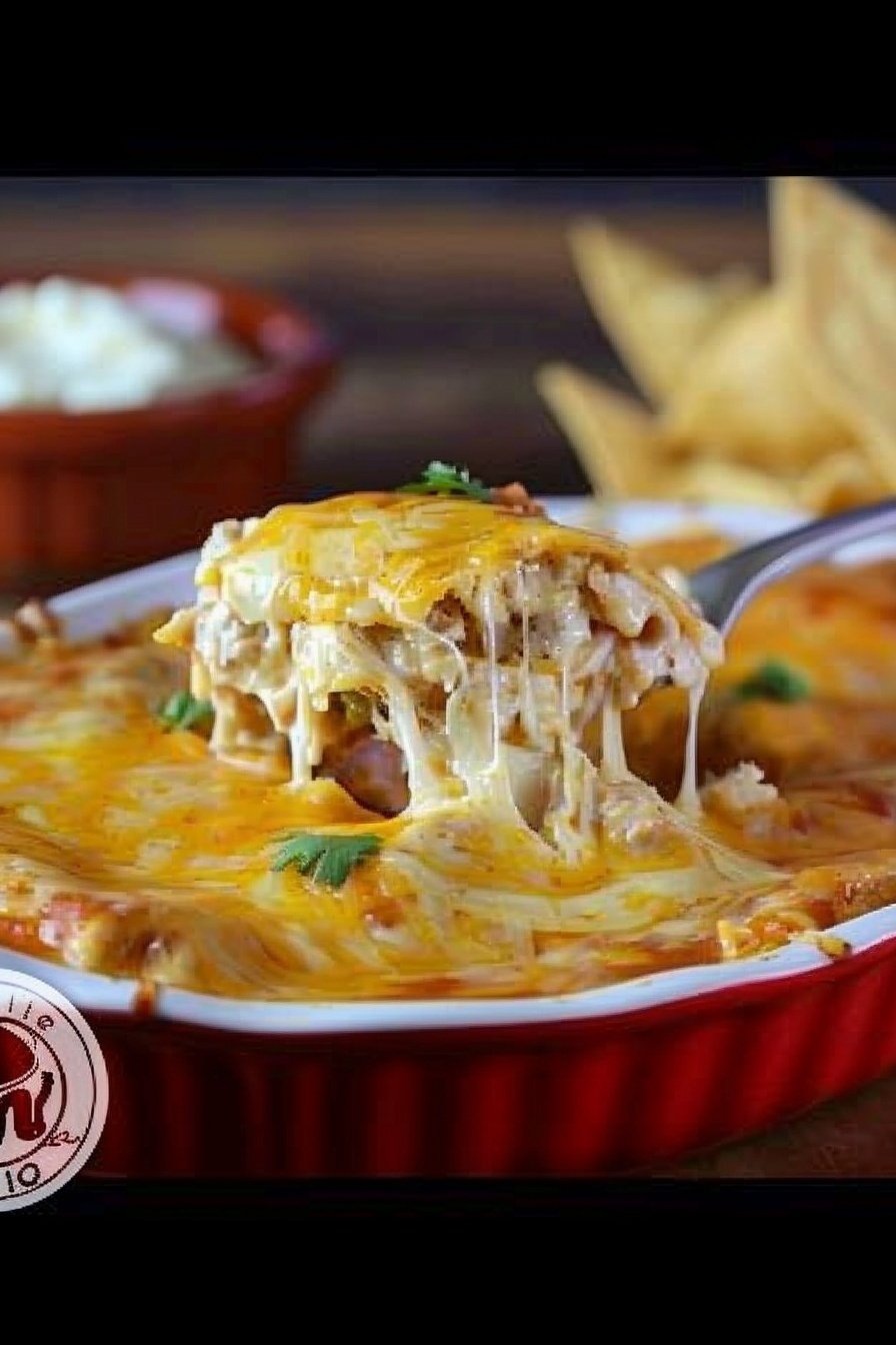 Creamy Chicken Enchilada Bake: Ultimate cheesy comfort food.