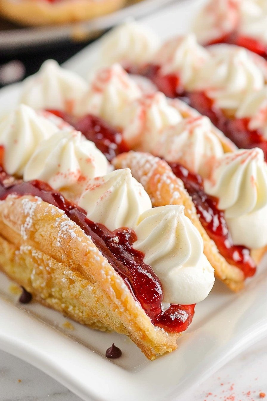 Creamy Dessert Shells: Velvety-filled pastry perfection.