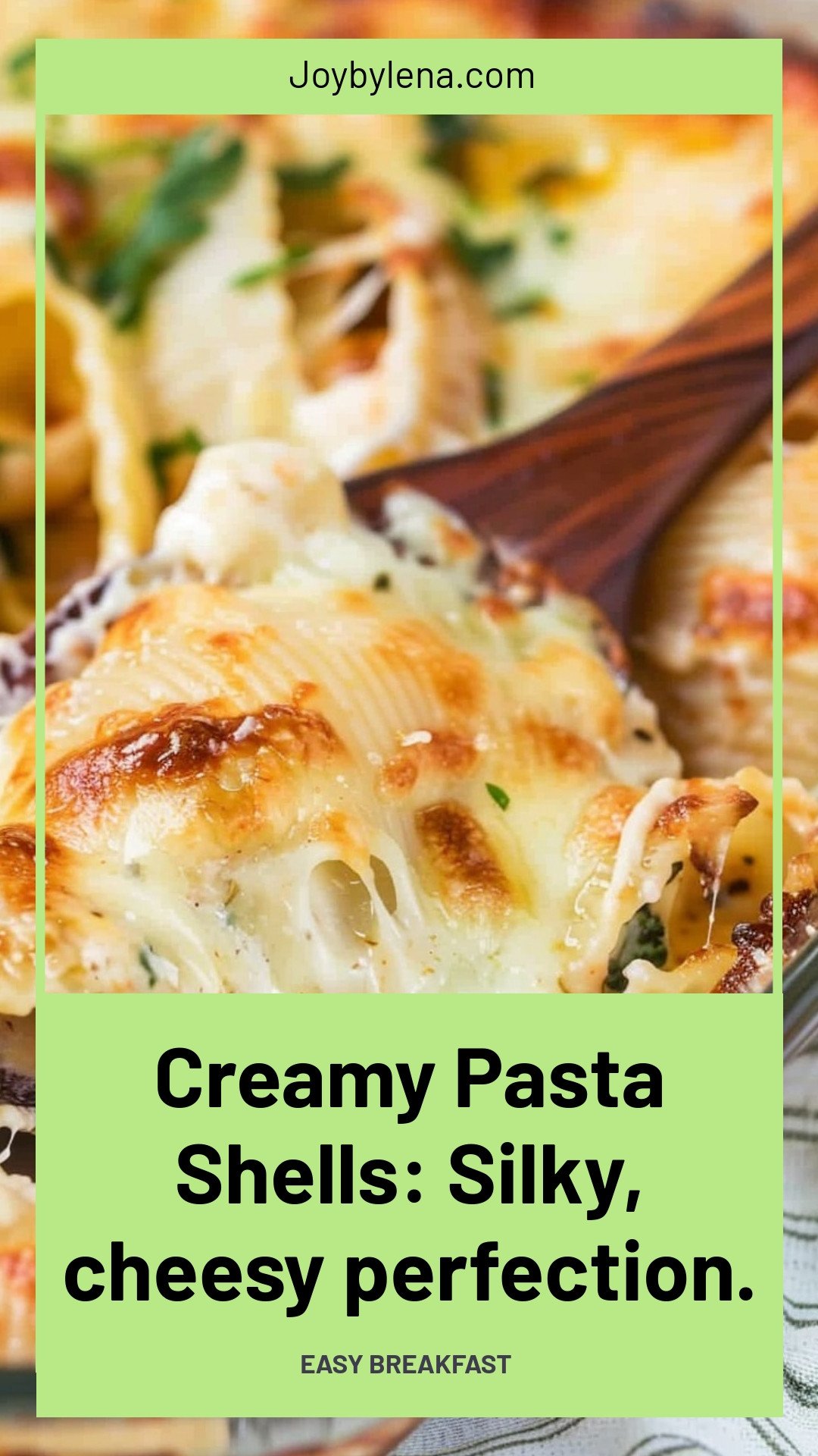 Creamy Pasta Shells: Silky, cheesy perfection.