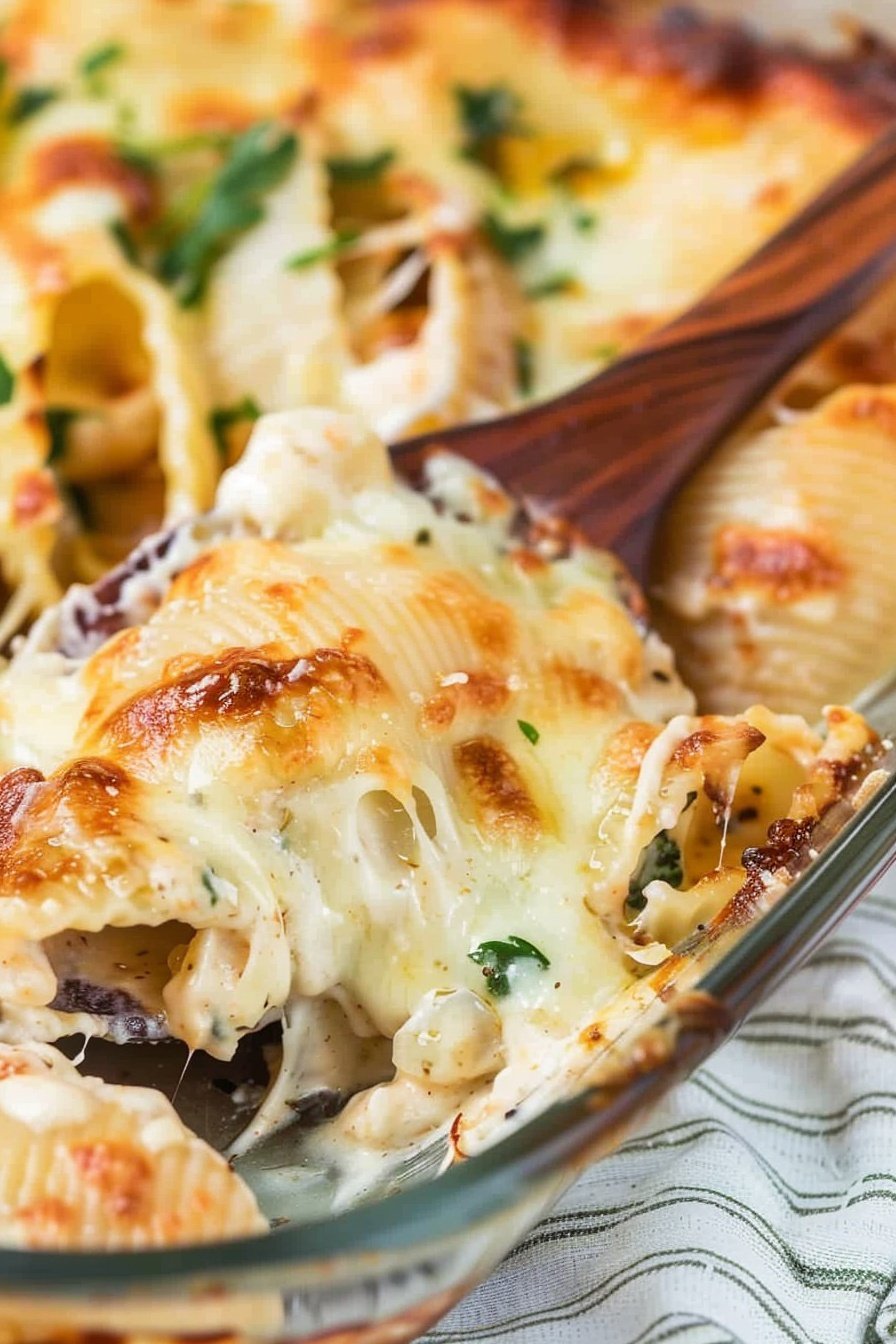 Creamy Pasta Shells: Silky, cheesy perfection.
