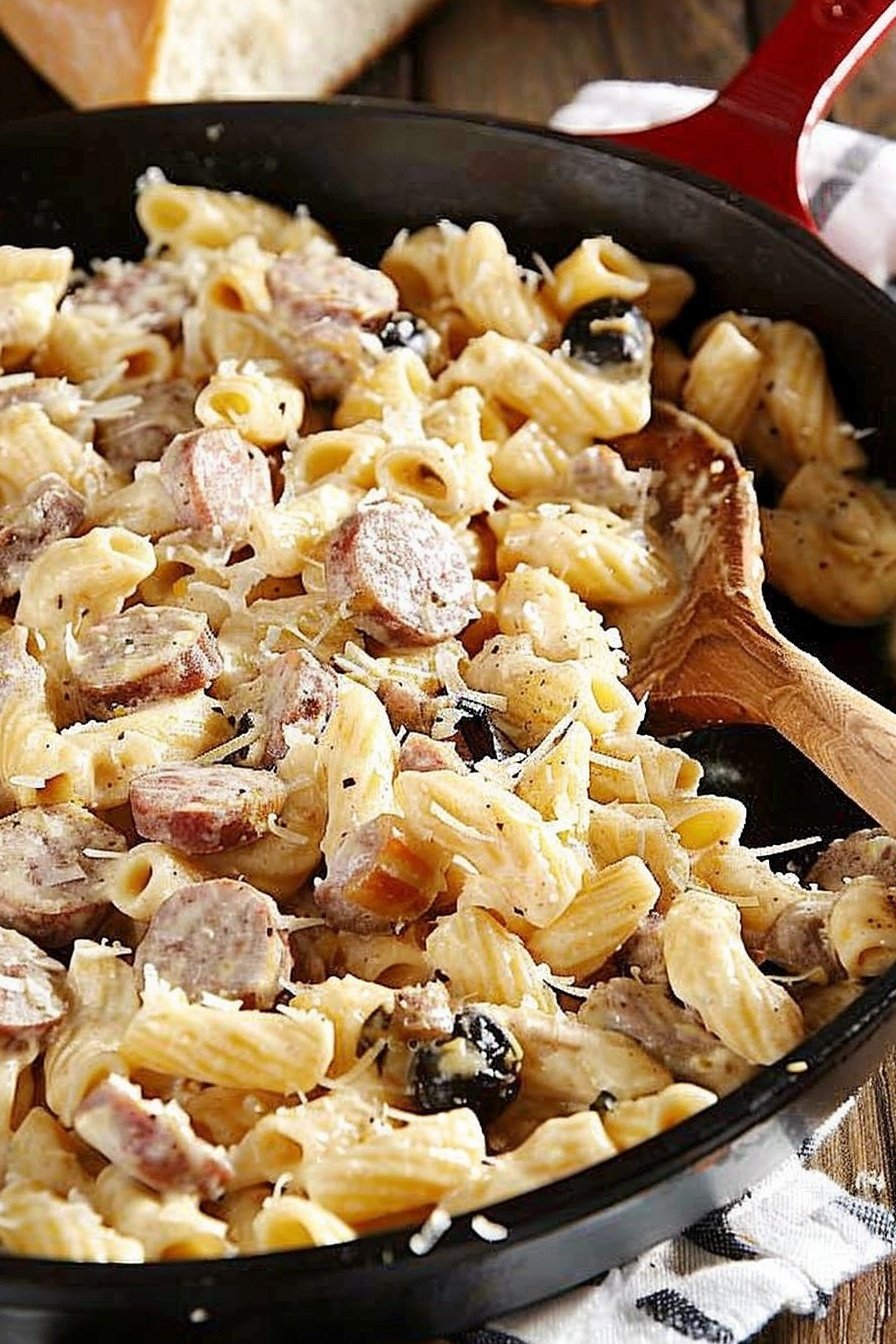 Creamy Sausage Pasta Dinner: So rich and savory.