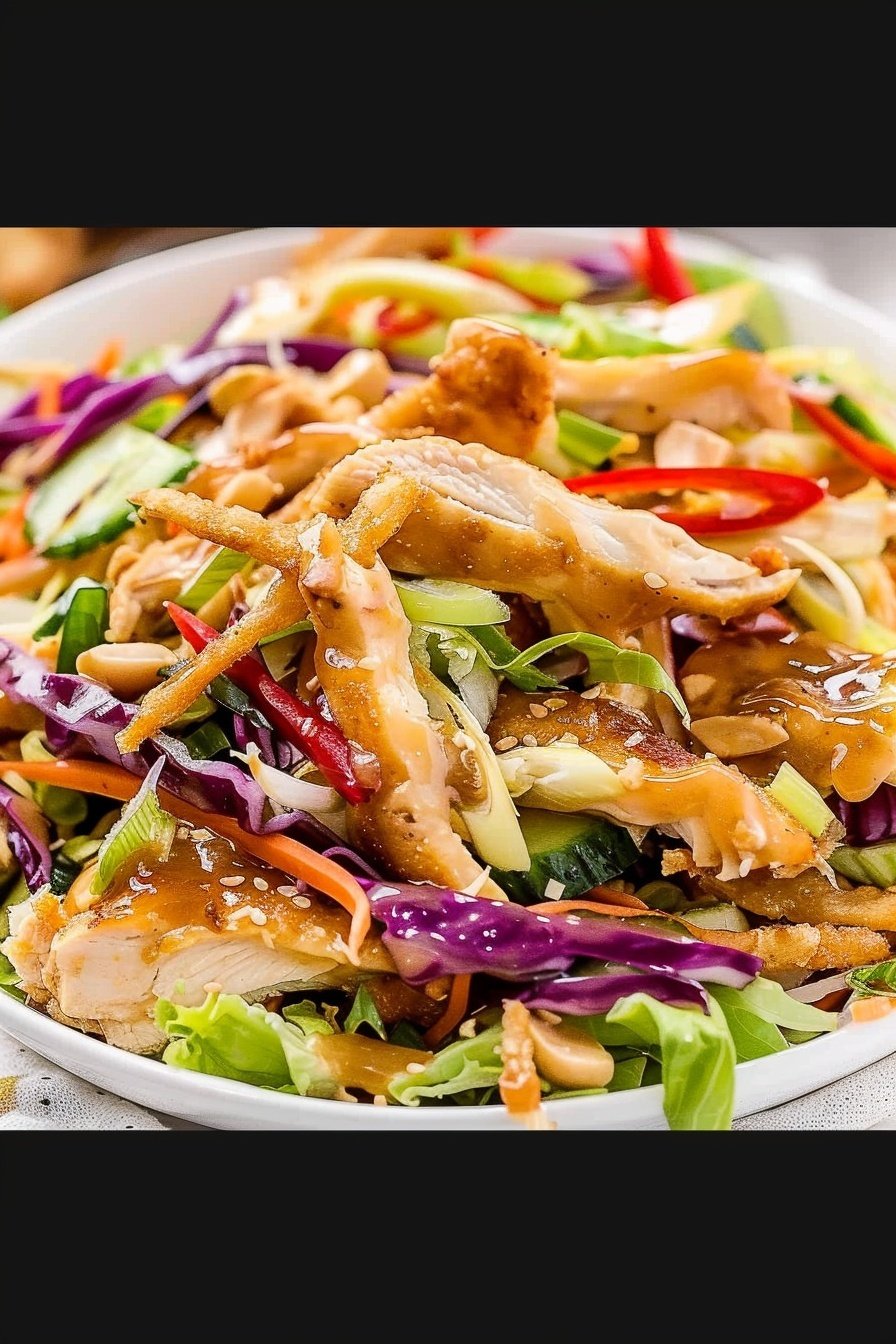 Crispy Asian Chicken Salad: Savory Crunch with Zesty Tang