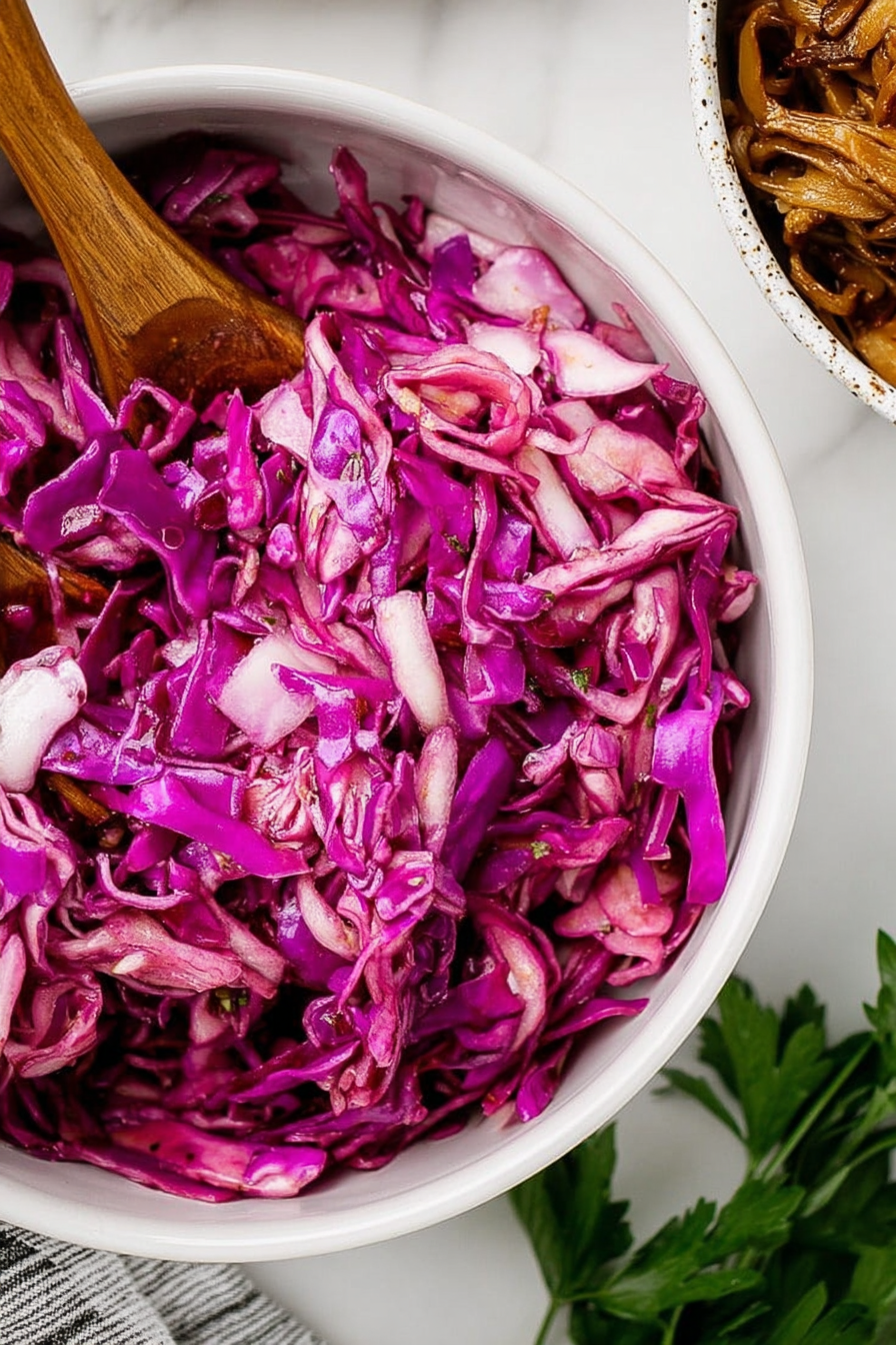 Crunchy Purple Coleslaw: A symphony of flavor.
