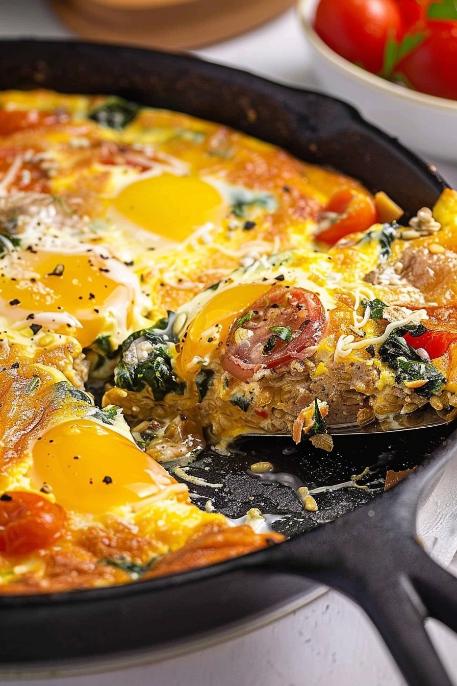 Easy Baked Breakfast Eggs: Golden yolks, fluffy perfection.