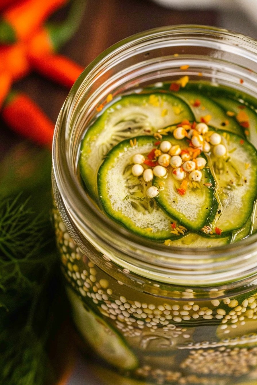 Fiery Dill Spears: A zesty, spicy crunch.