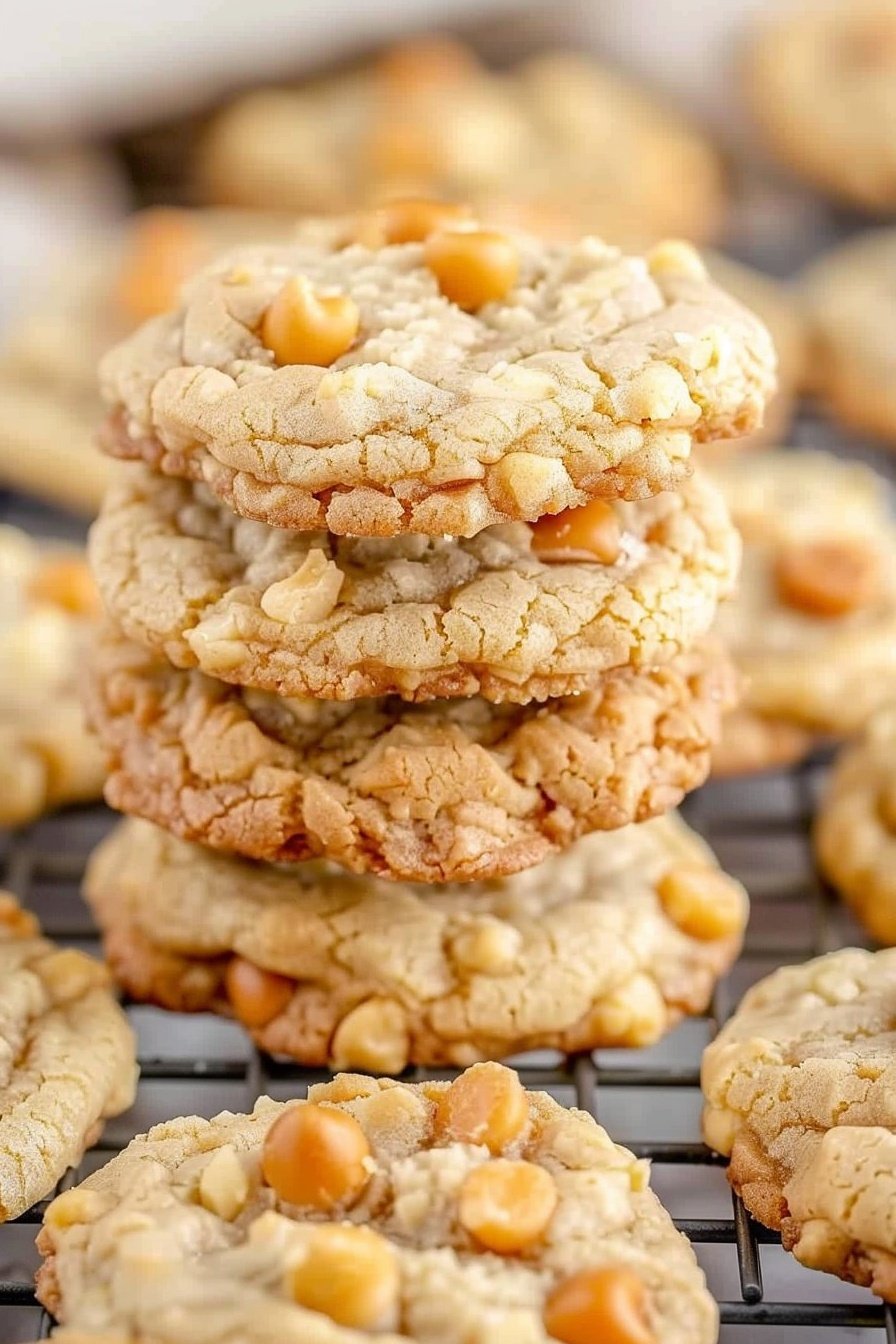 Golden Caramel Crunch Cookies: Irresistibly buttery, crunchy bliss.