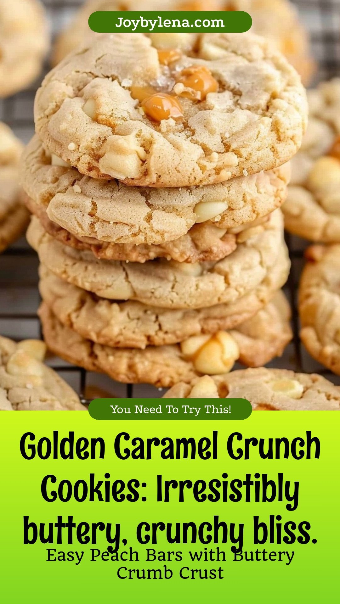 Golden Caramel Crunch Cookies: Irresistibly buttery, crunchy bliss.