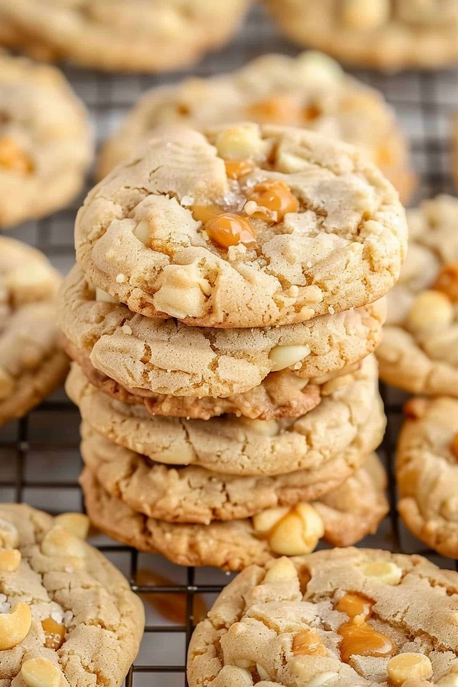 Golden Caramel Crunch Cookies: Irresistibly buttery, crunchy bliss.