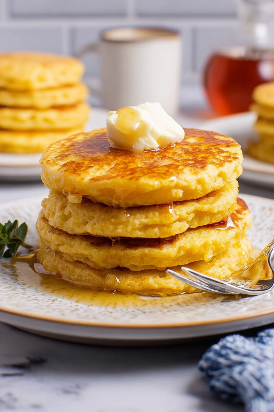 Golden Cornmeal Pancakes: Savory and succulent perfection