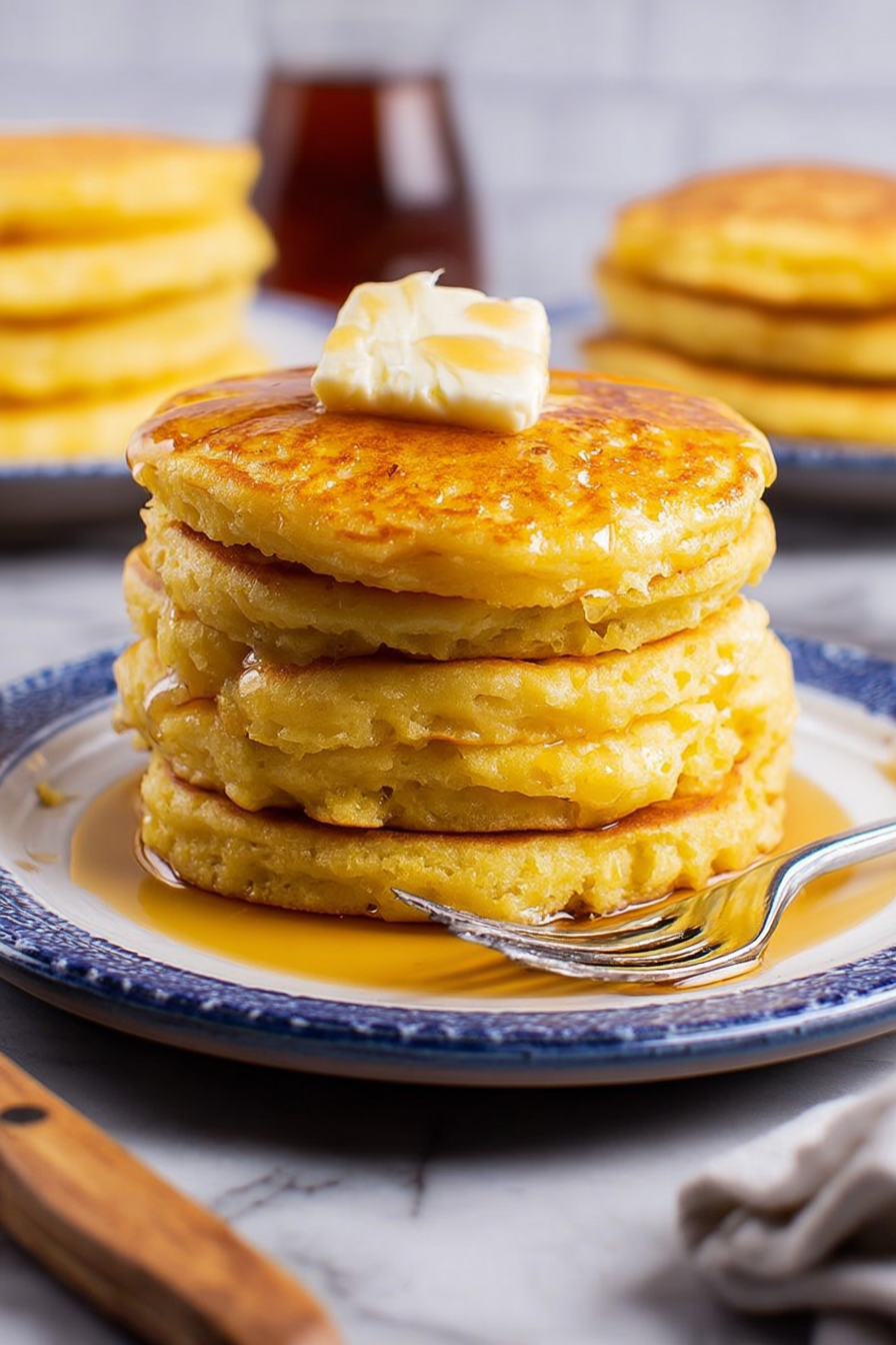 Golden Cornmeal Pancakes: Savory and succulent perfection