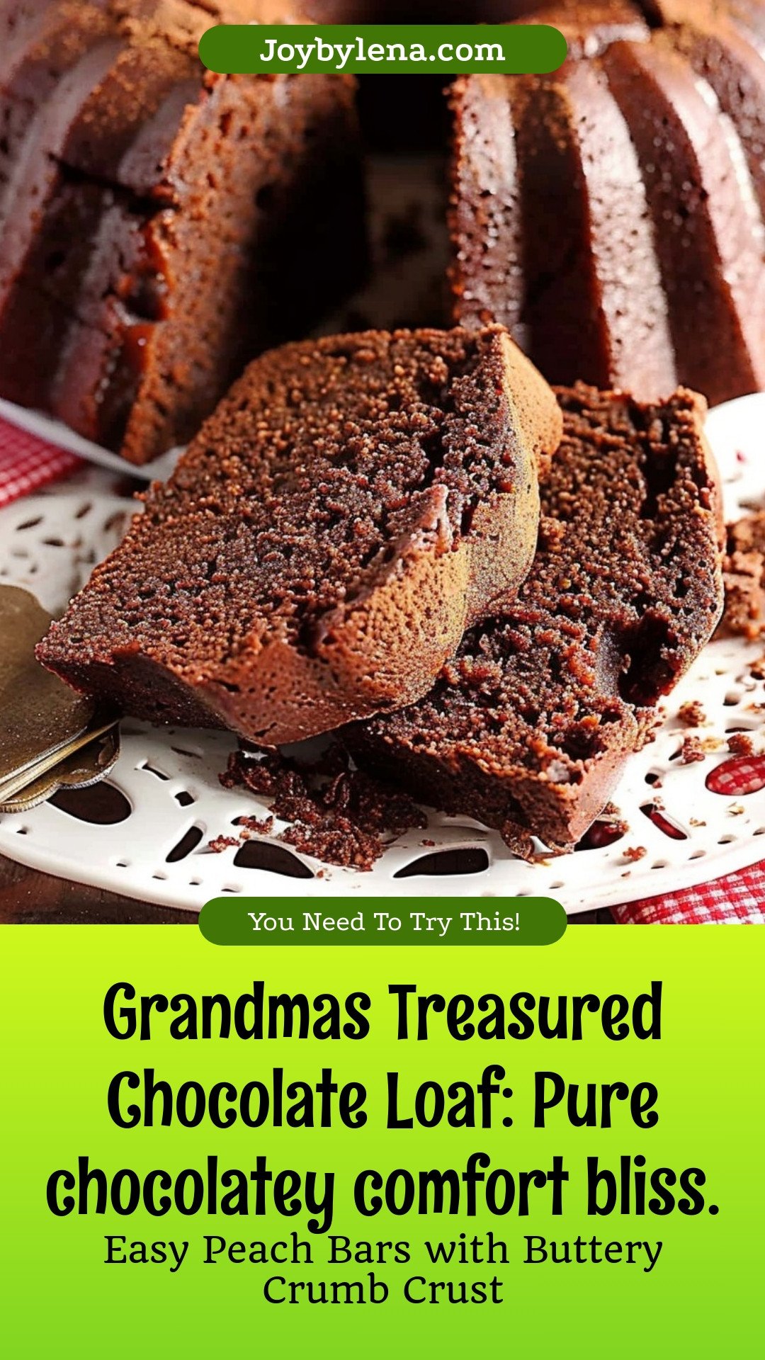 Grandmas Treasured Chocolate Loaf: Pure chocolatey comfort bliss.