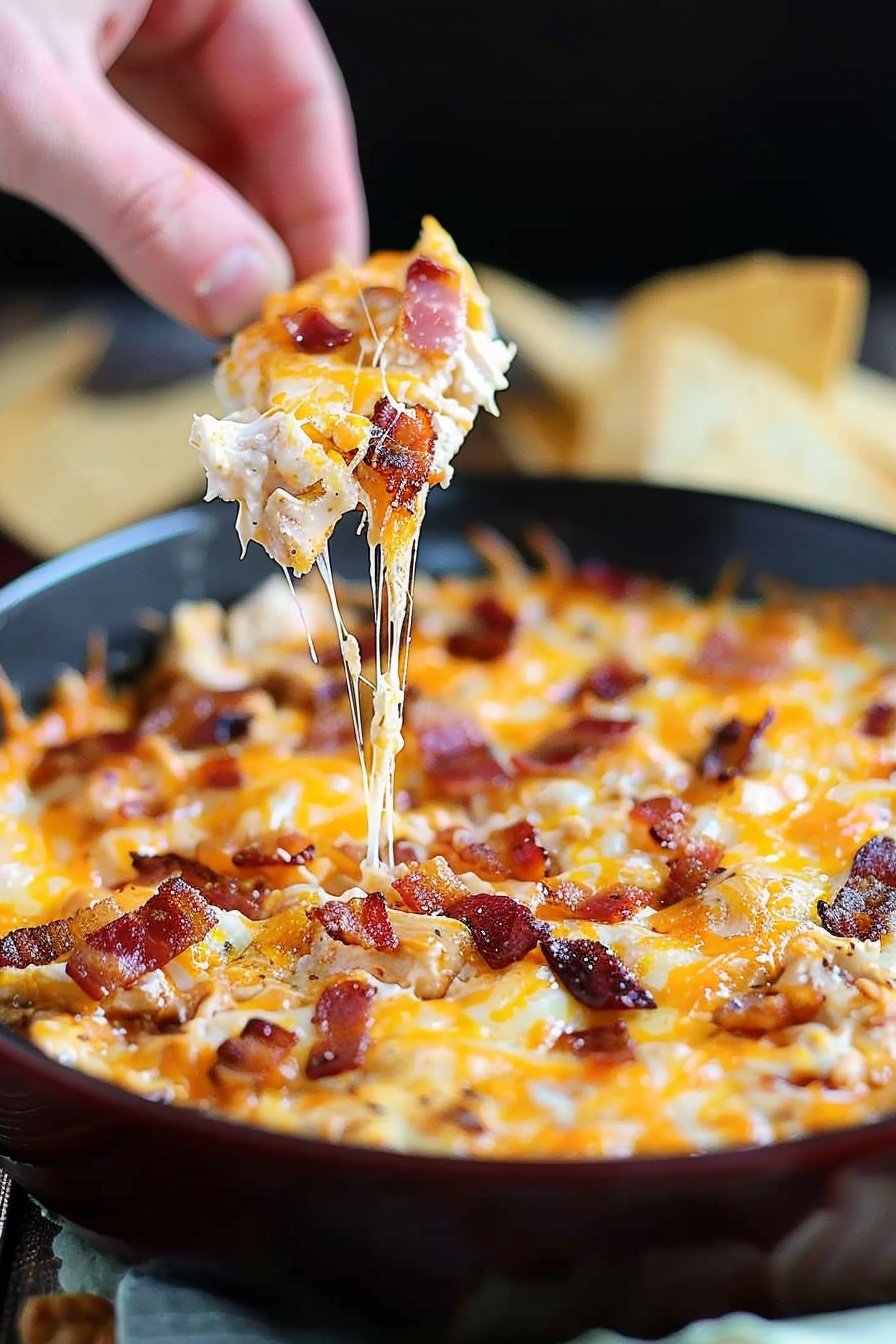 Hot Bacon Chicken Dip: Creamy, smoky, irresistible bliss.