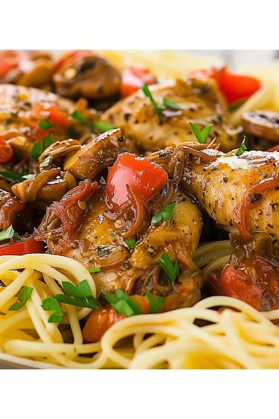 Hunter's Stewed Chicken: Savory, slow-cooked perfection.