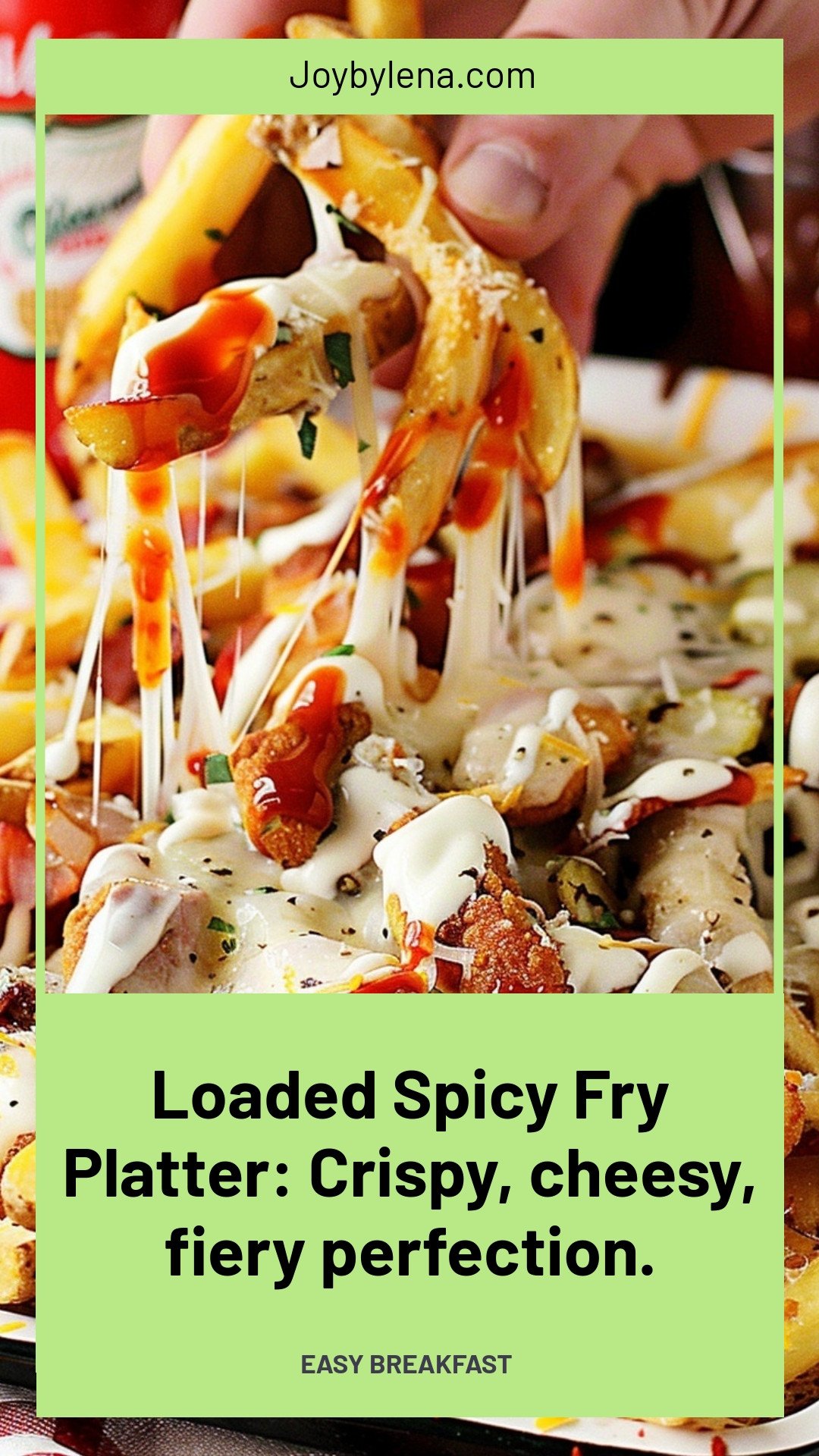 Loaded Spicy Fry Platter: Crispy, cheesy, fiery perfection.