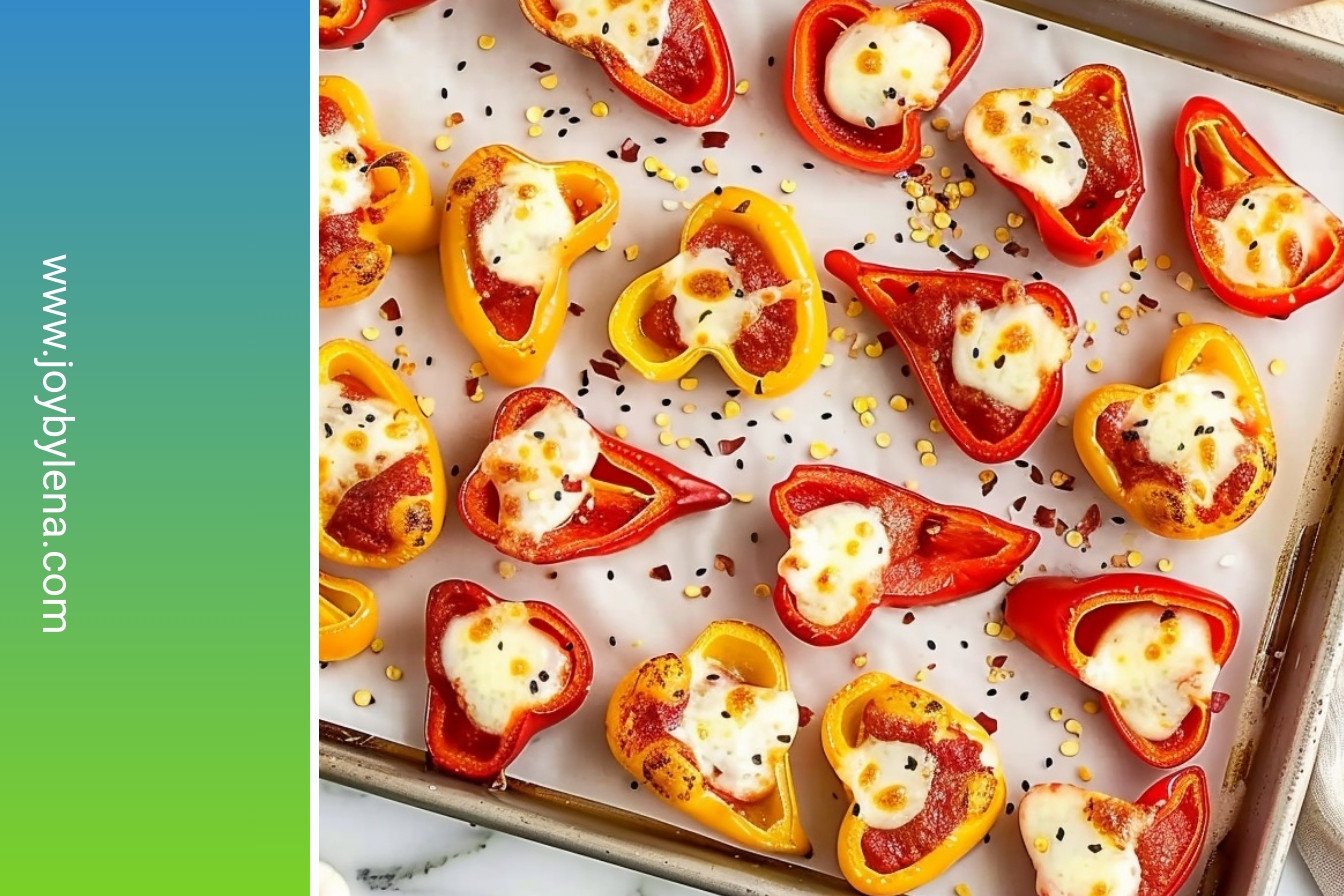 Mini Pepper Pizza Poppers: Bite-sized flavor explosions.: