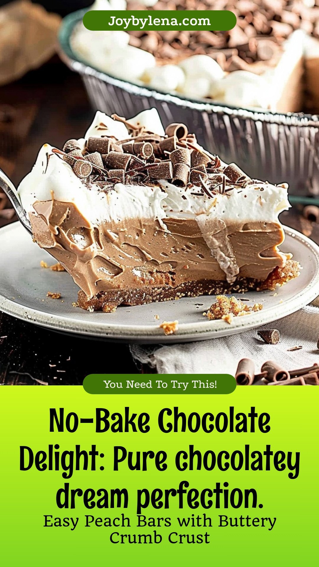 No-Bake Chocolate Delight: Pure chocolatey dream perfection.