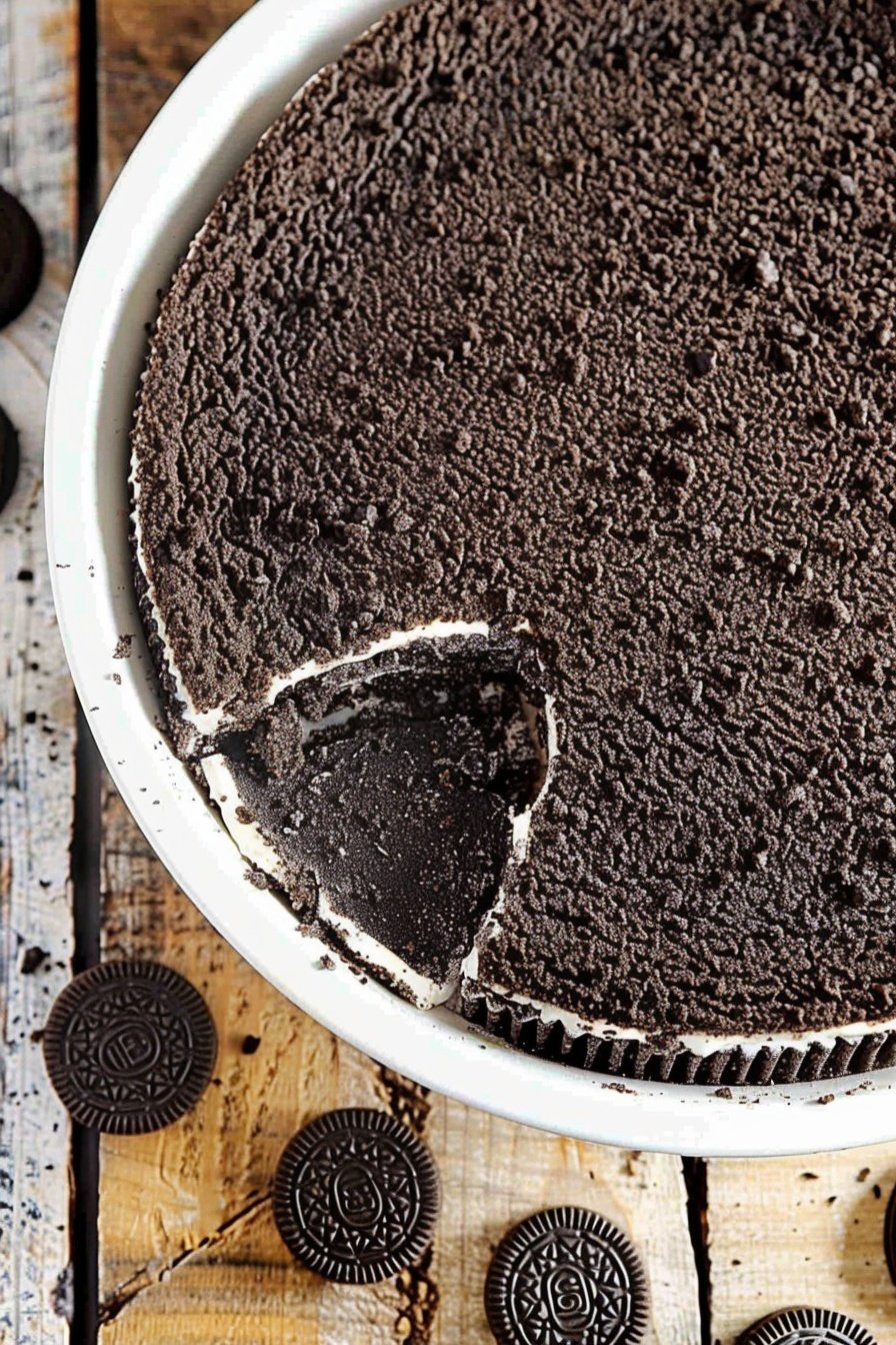 No-Bake Oreo Crust: Creamy, dreamy, chocolatey perfection.