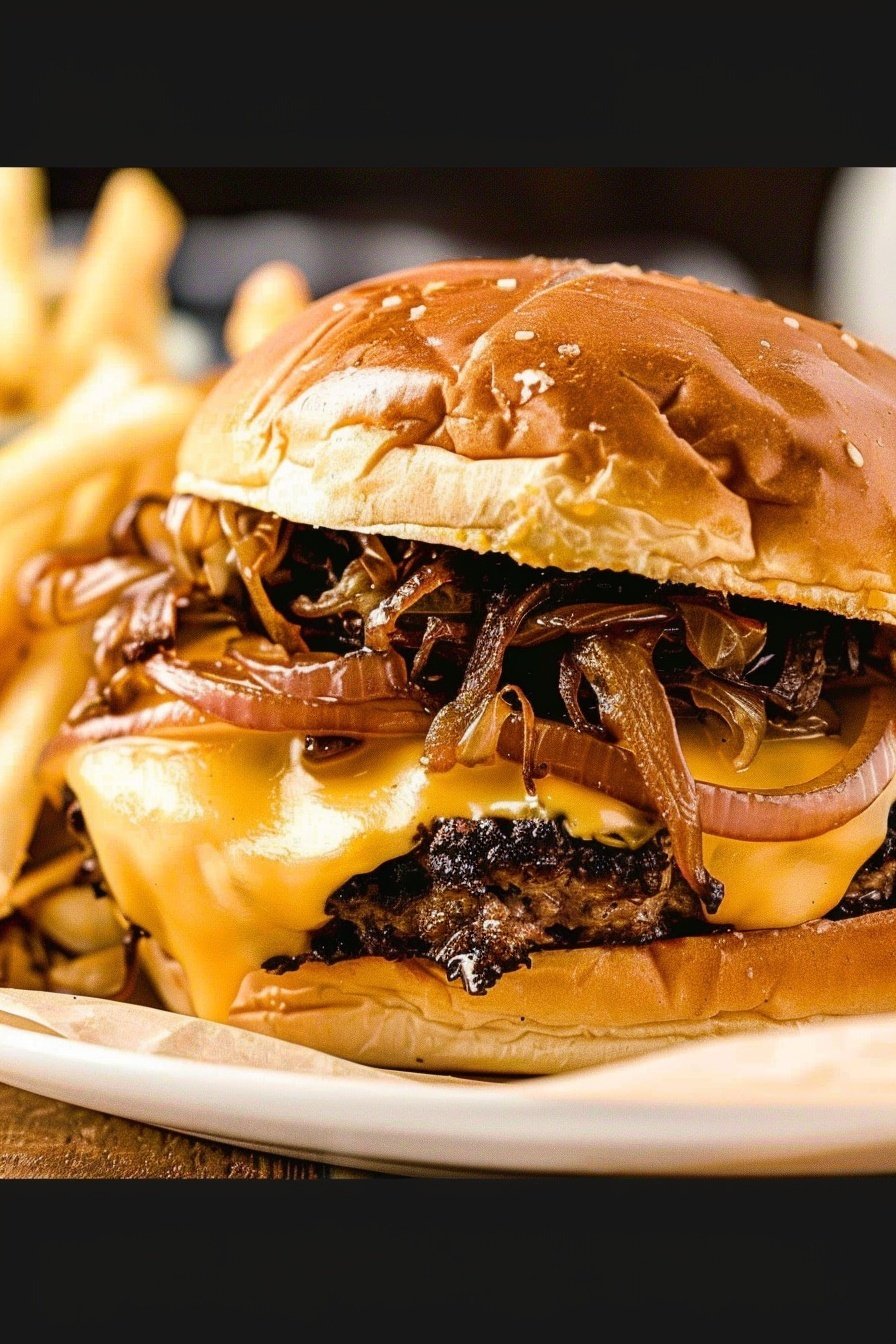 Oklahoma Onion Smash Burger: Savory onion-infused perfection