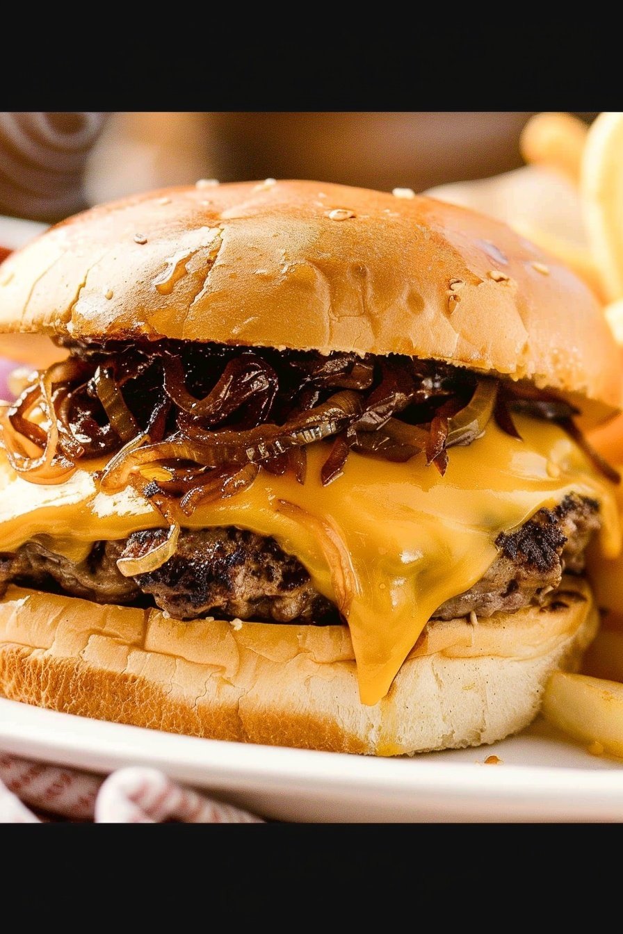 Oklahoma Onion Smash Burger: Savory onion-infused perfection