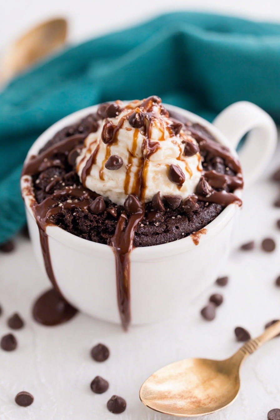 One-Minute Chocolate Cake: Tender, juicy, and succulent.