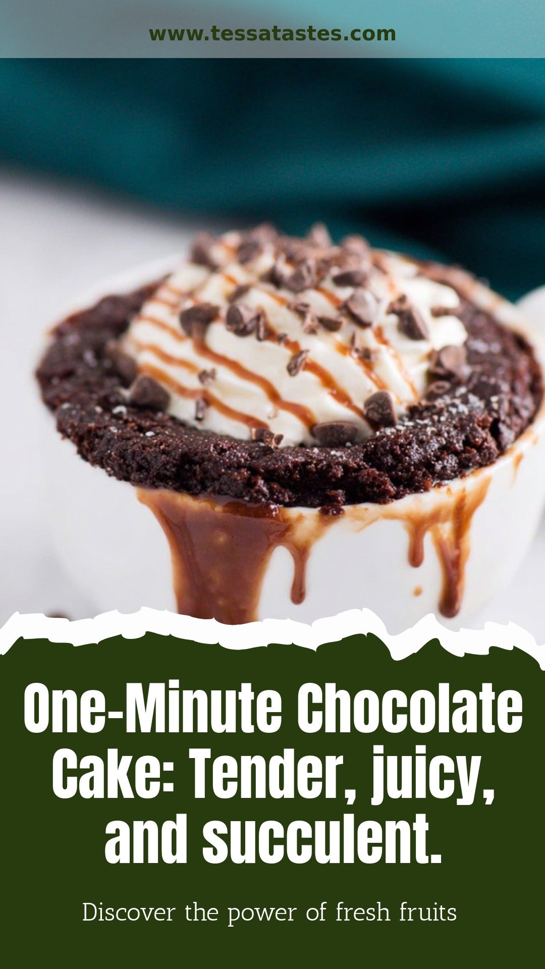 One-Minute Chocolate Cake: Tender, juicy, and succulent.