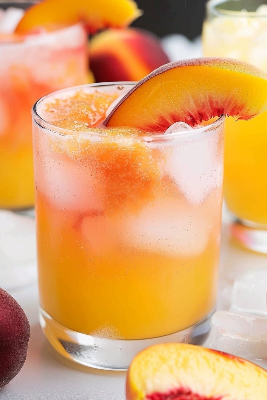 Peach Fizz Bliss: Juicy Peach Sparkle Sensation
