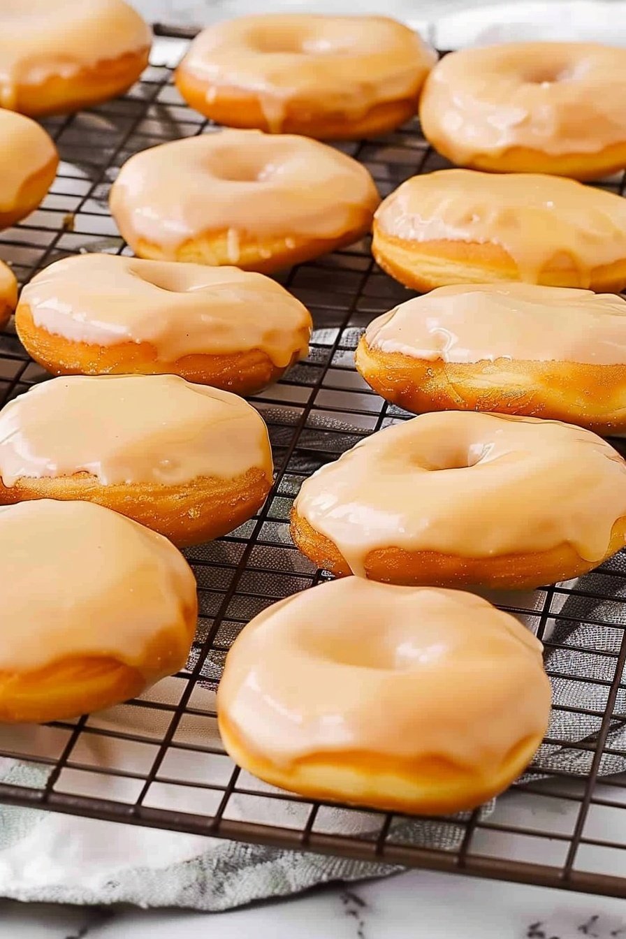 Quick Maple Glazed Donuts: Sticky-sweet maple perfection.