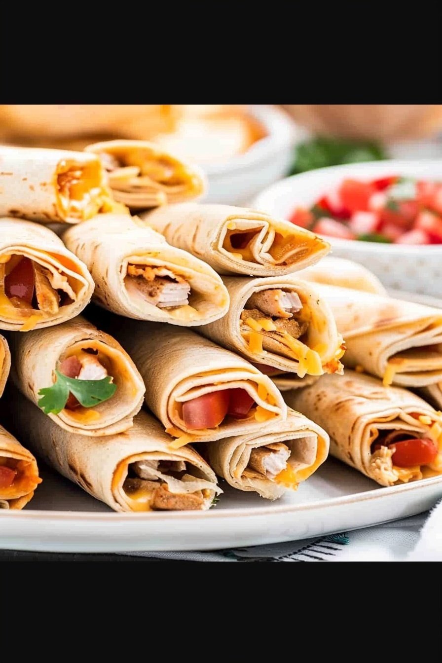 Rolled Tortilla Snacks: Savory, cheesy, handheld perfection.