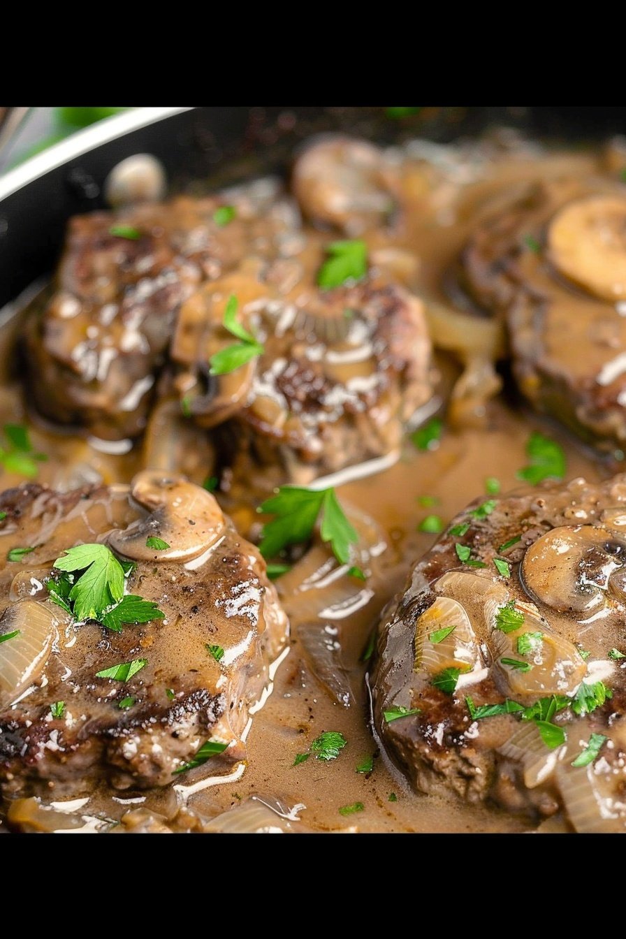 Salisbury Steak Delight: Savory Gravy-Smothered Perfection