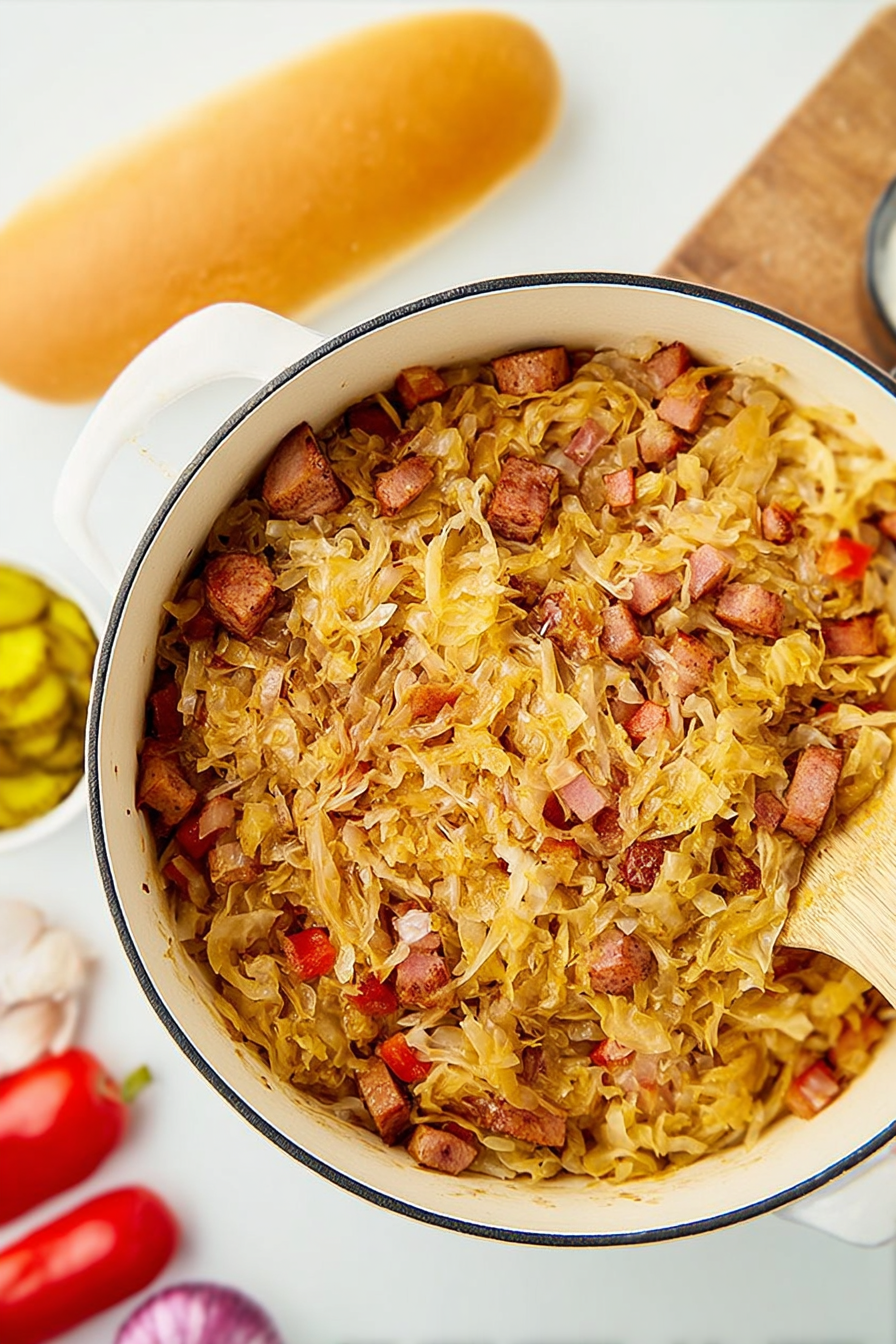 Savory Slow-Cooked Kraut: Tender, juicy, and succulent.