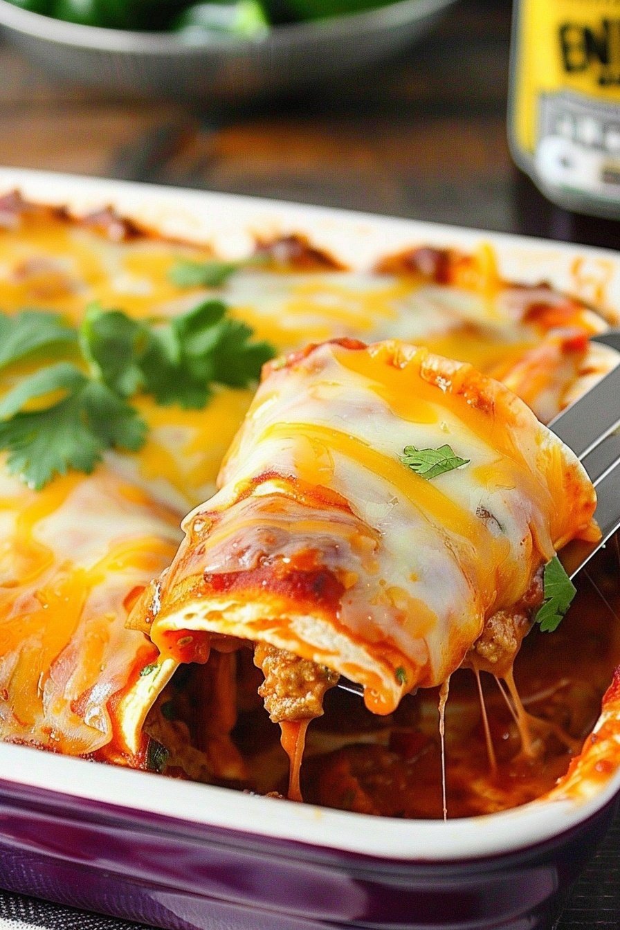 Simple Beef Enchilada Dinner: Savory, cheesy, irresistible perfection.