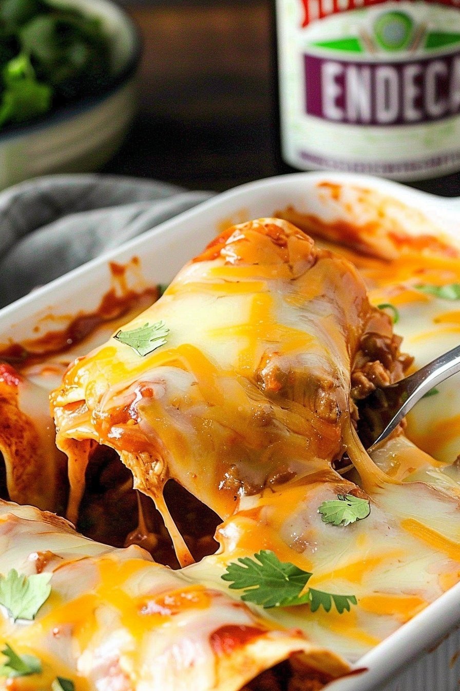 Simple Beef Enchilada Dinner: Savory, cheesy, irresistible perfection.