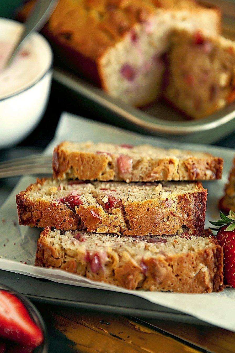 Simple Strawberry Loaf: Moist, berry-studded perfection.