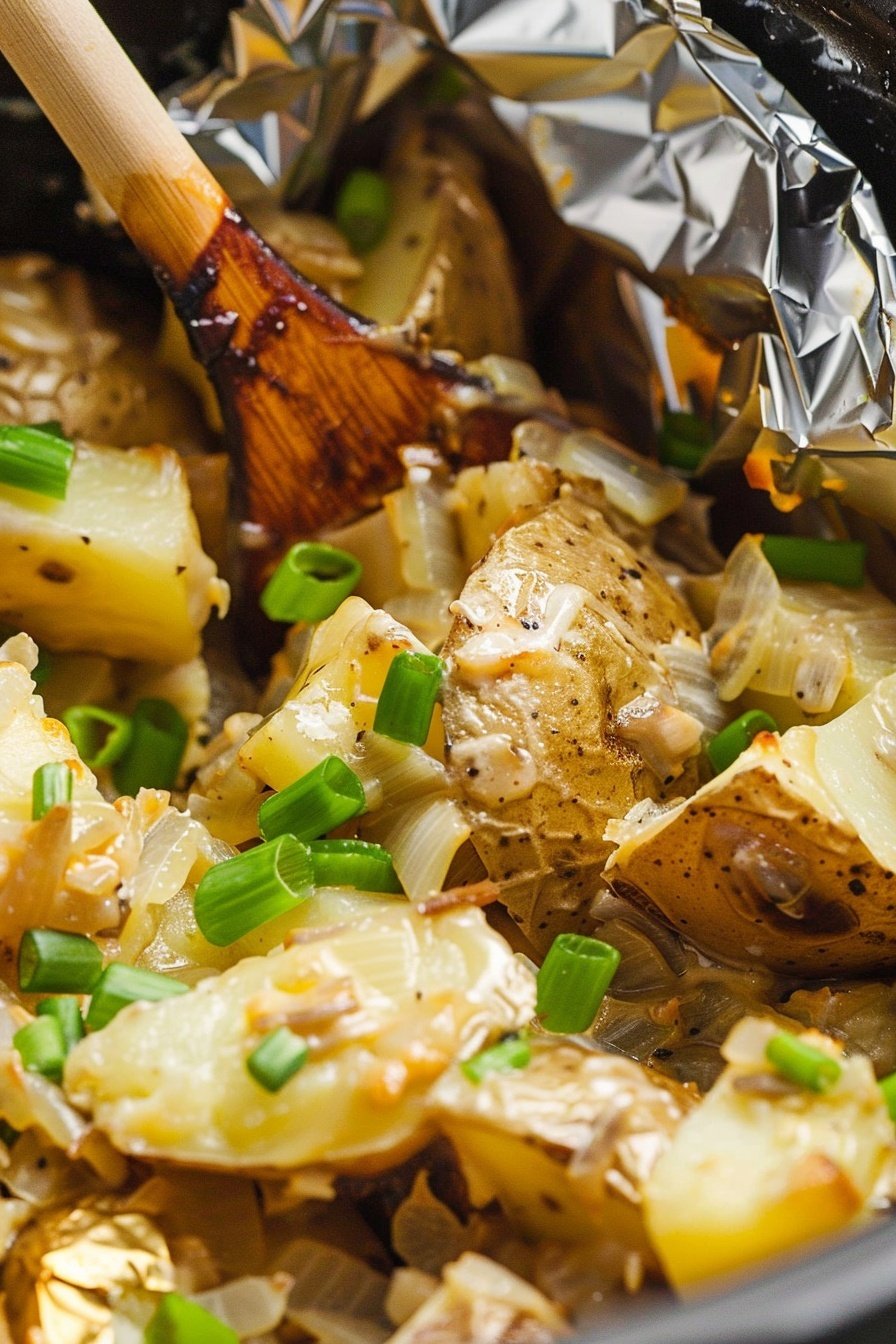 Slow Cooker Potato Bake: Creamy, cheesy potato perfection.